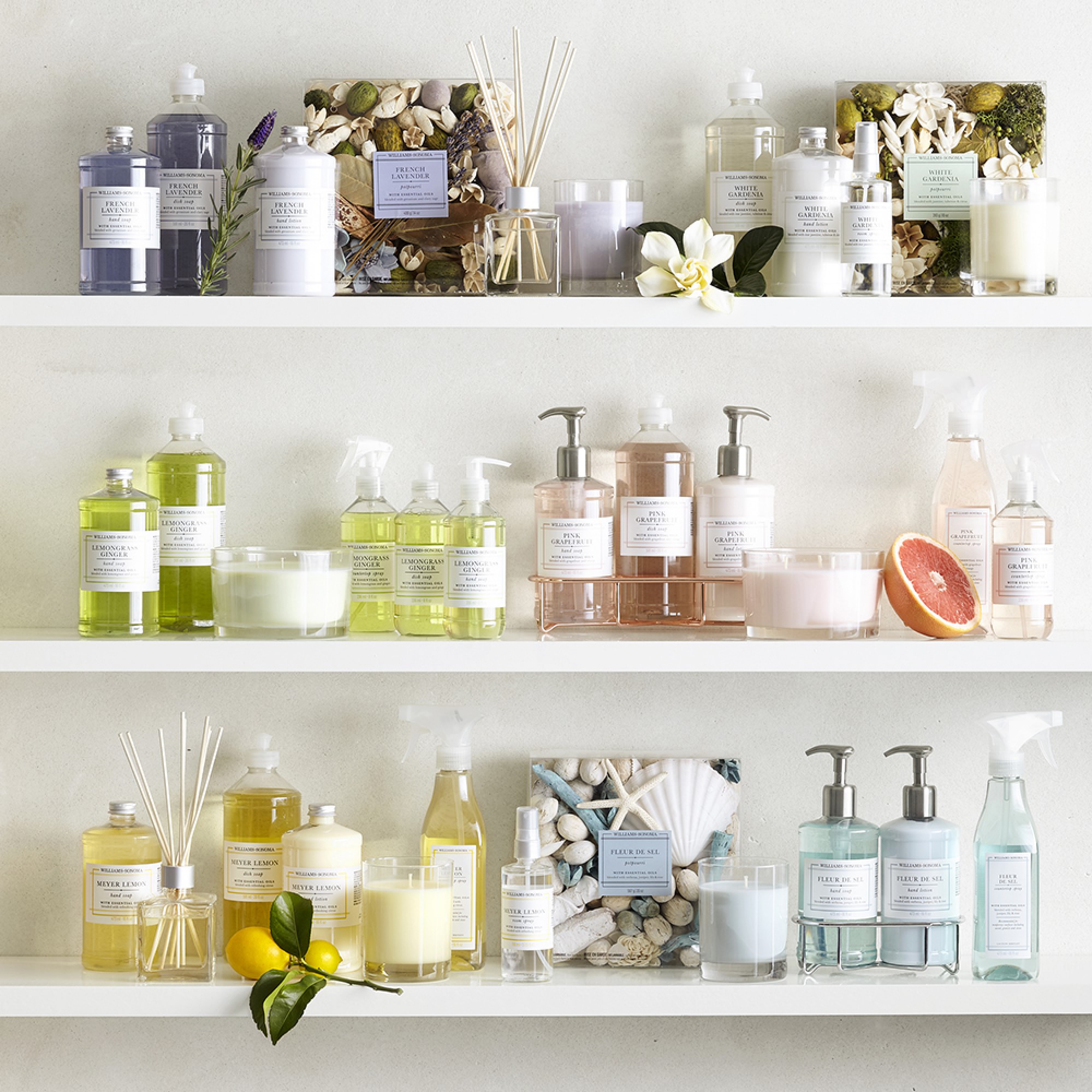 Williams Sonoma Lemongrass Ginger Hand Soap & Dish Soap 3-Piece Kitchen Set