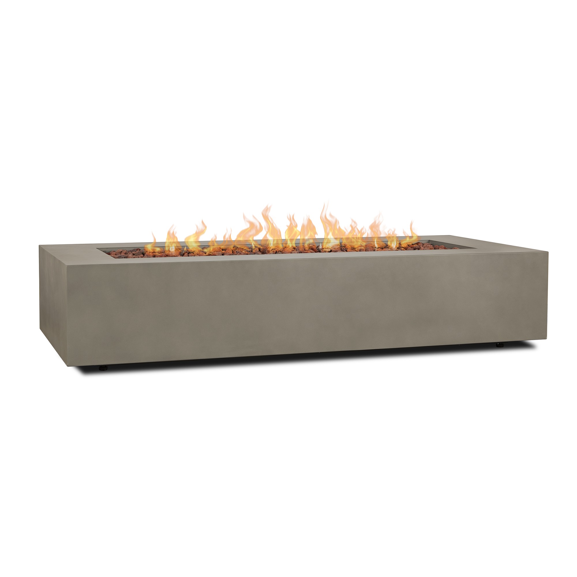 Cardona Mist Grey Rectangle Propane Fire Table with Natural Gas Conversion Kit (70