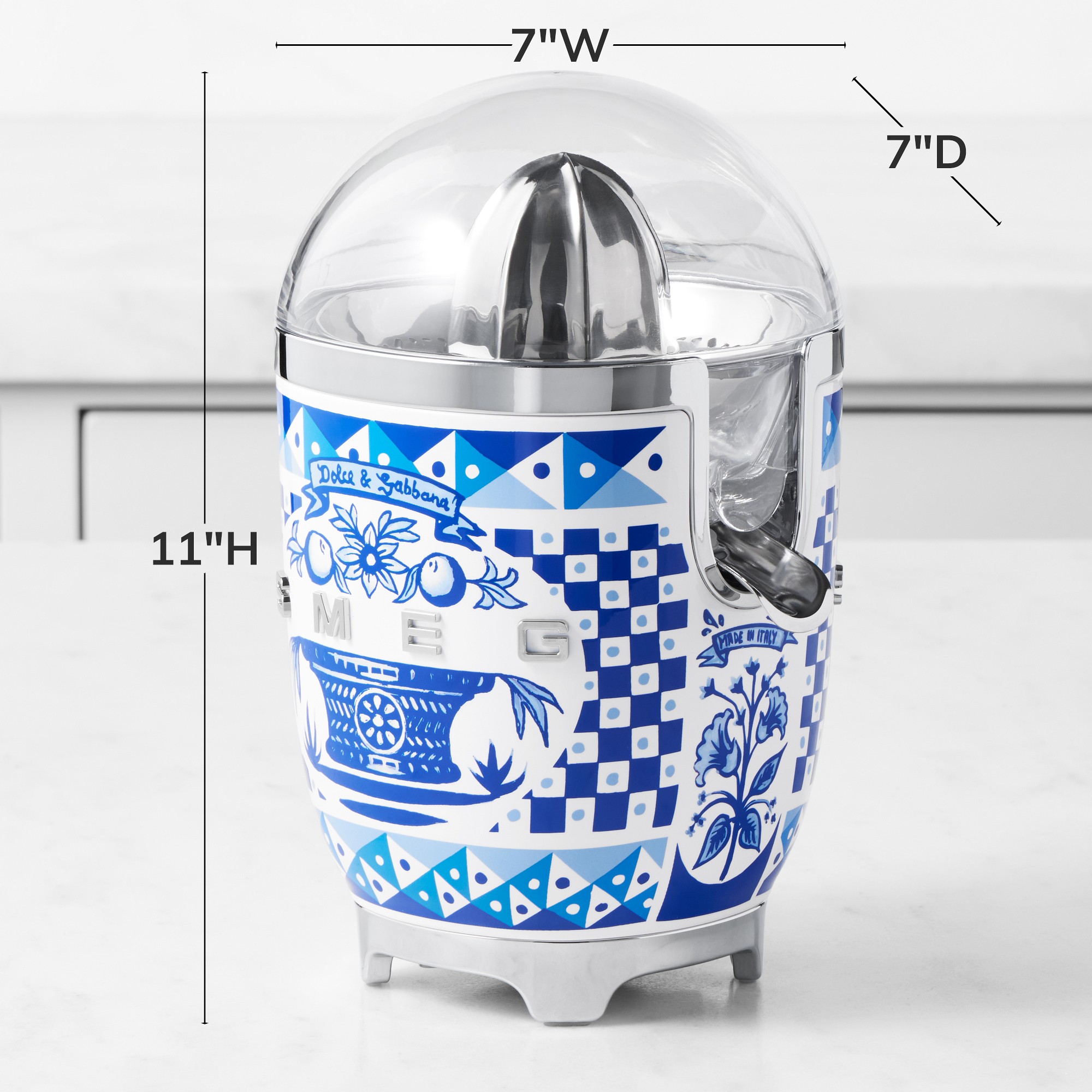 SMEG Dolce & Gabbana Citrus Juicer, Blu Mediterraneo