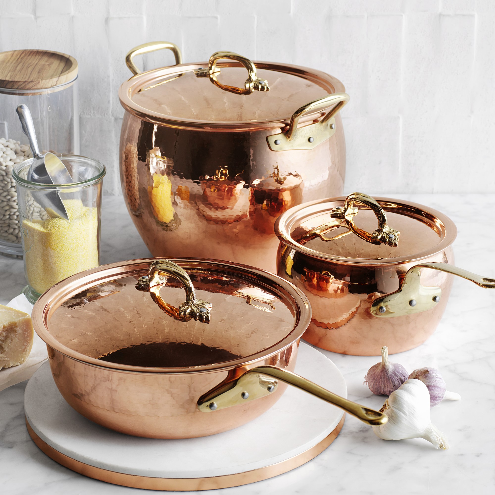 Ruffoni Historia Hammered Copper Stockpot with Vine Handle, 12-Qt.