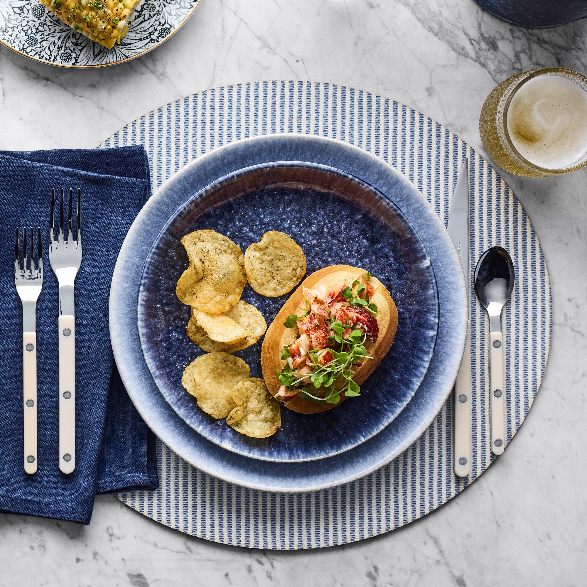 Italian Leather Coated Striped Placemat