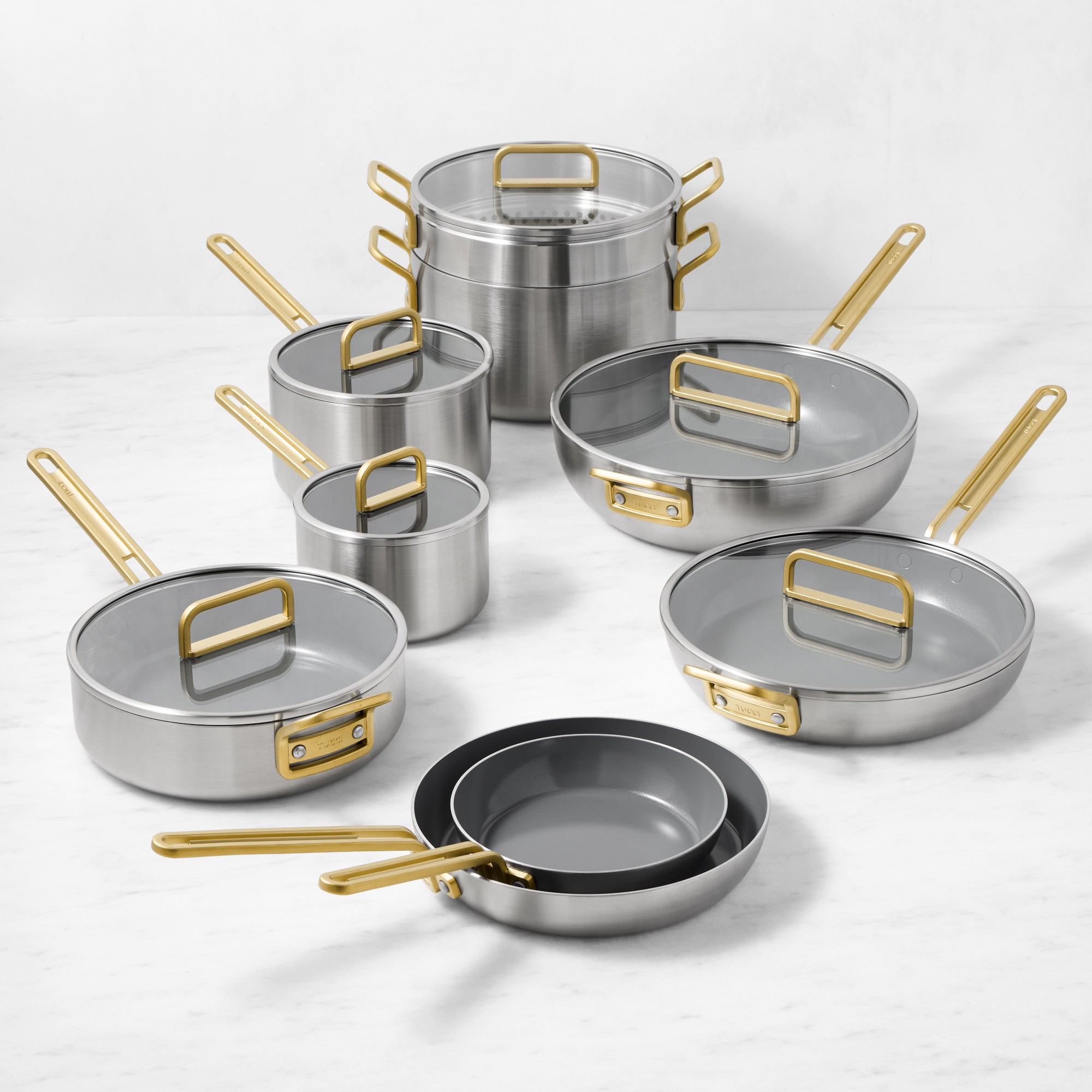 GreenPan™ Stanley Tucci™ Stainless-Steel Ceramic Nonstick 15-Piece Cookware Set