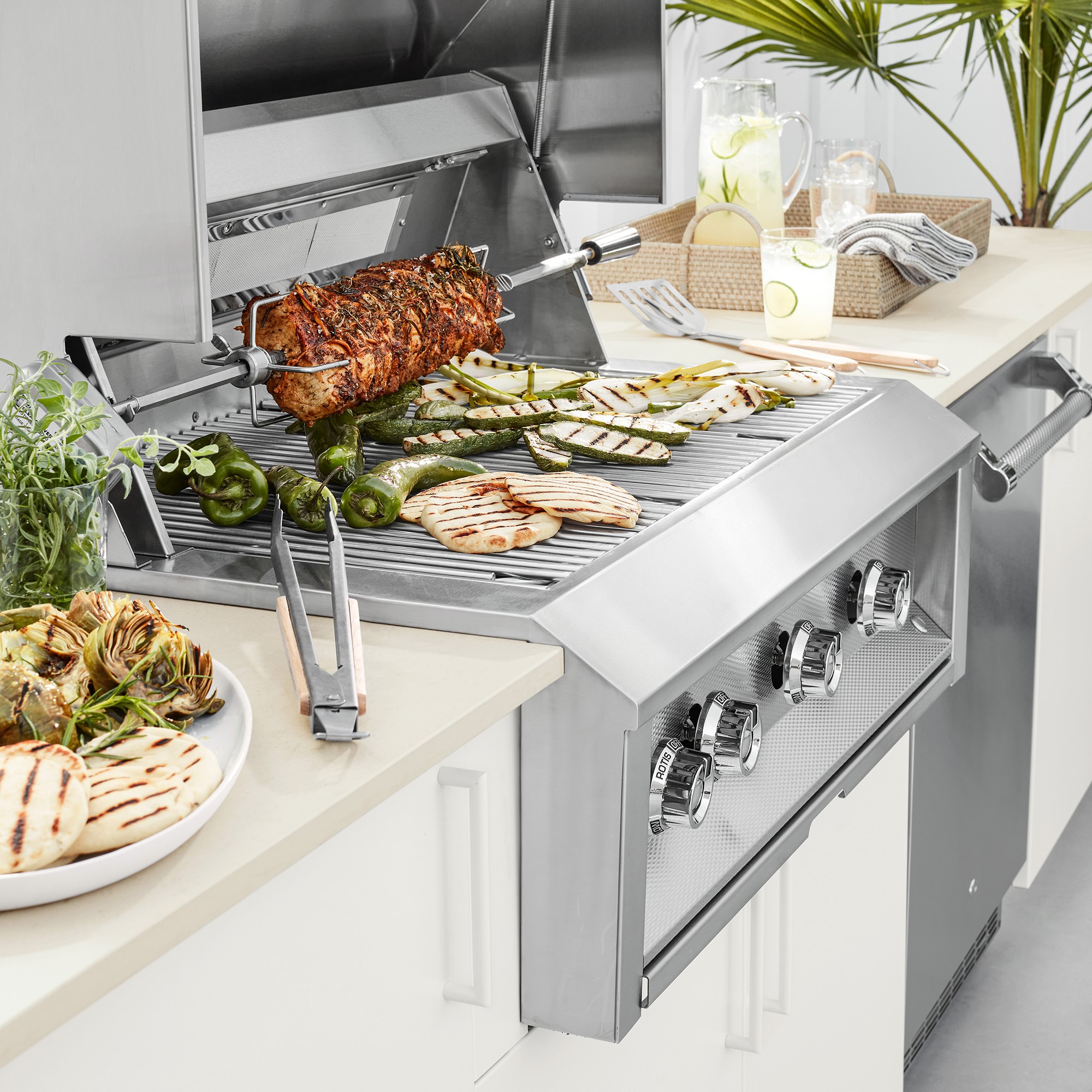 Urban Bonfire Outdoor Kitchen x Hestan 36” Grill and Fridge