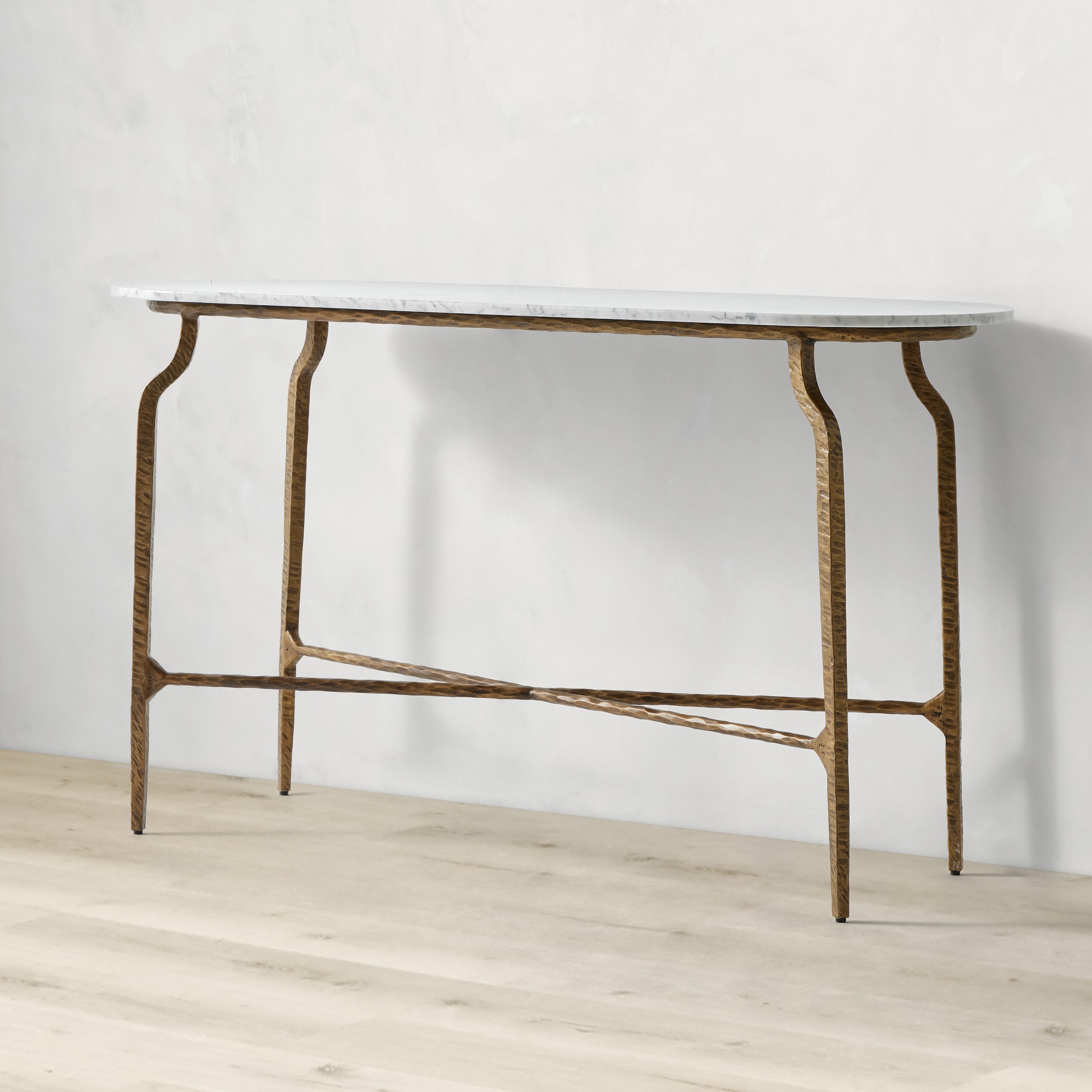 Azurra Hammered Metal Console (60