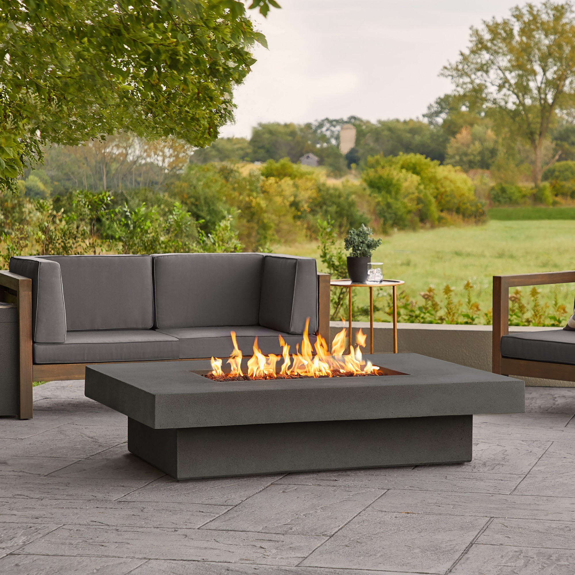 Novato Low Rectangle Propane Fire Table (60