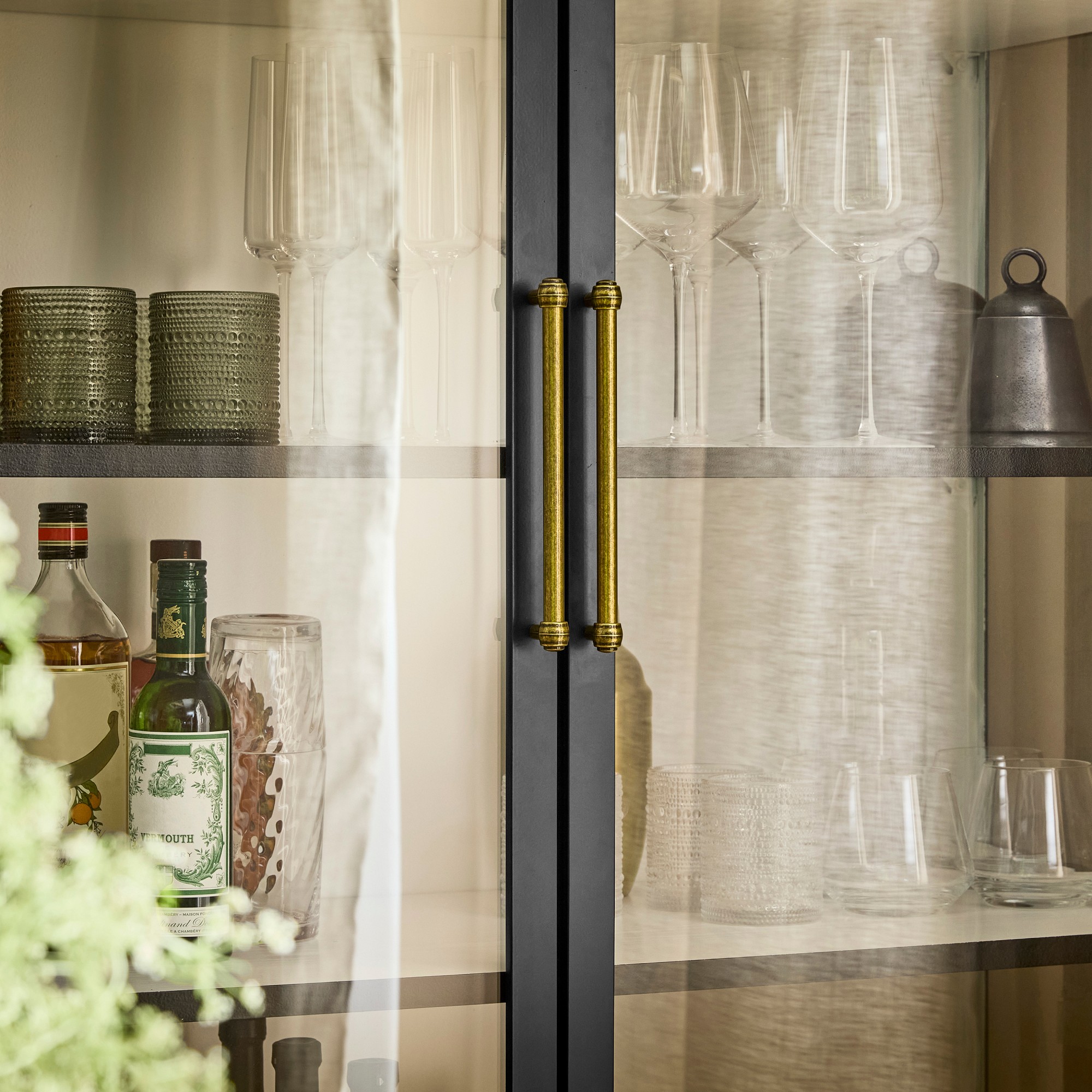 Colt 2- Door Glass Storage Cabinet with Counter (40