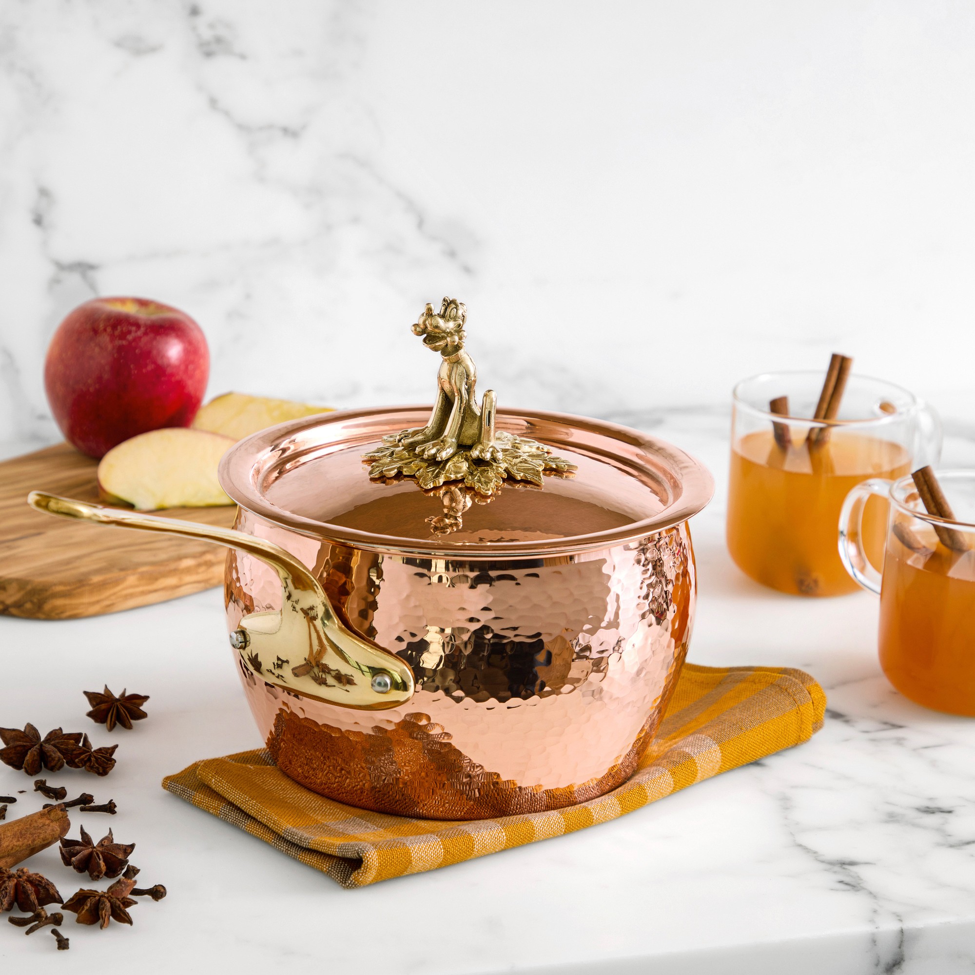 Ruffoni Historia Disney© Hammered Copper Saucepan with Pluto Knob, 2 1/2-Qt.
