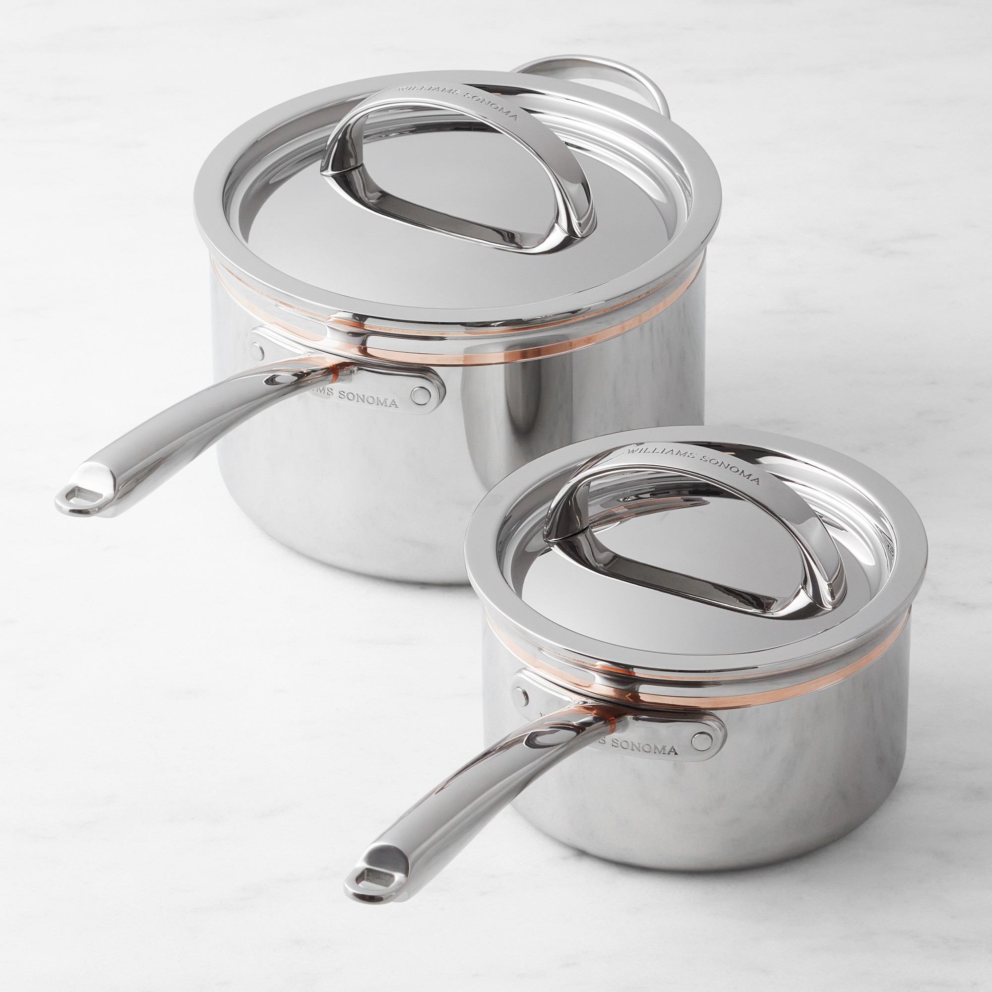 Williams Sonoma Signature Thermo-Clad™ Copper Pro Saucepan Set, 2-Qt. & 3-Qt.