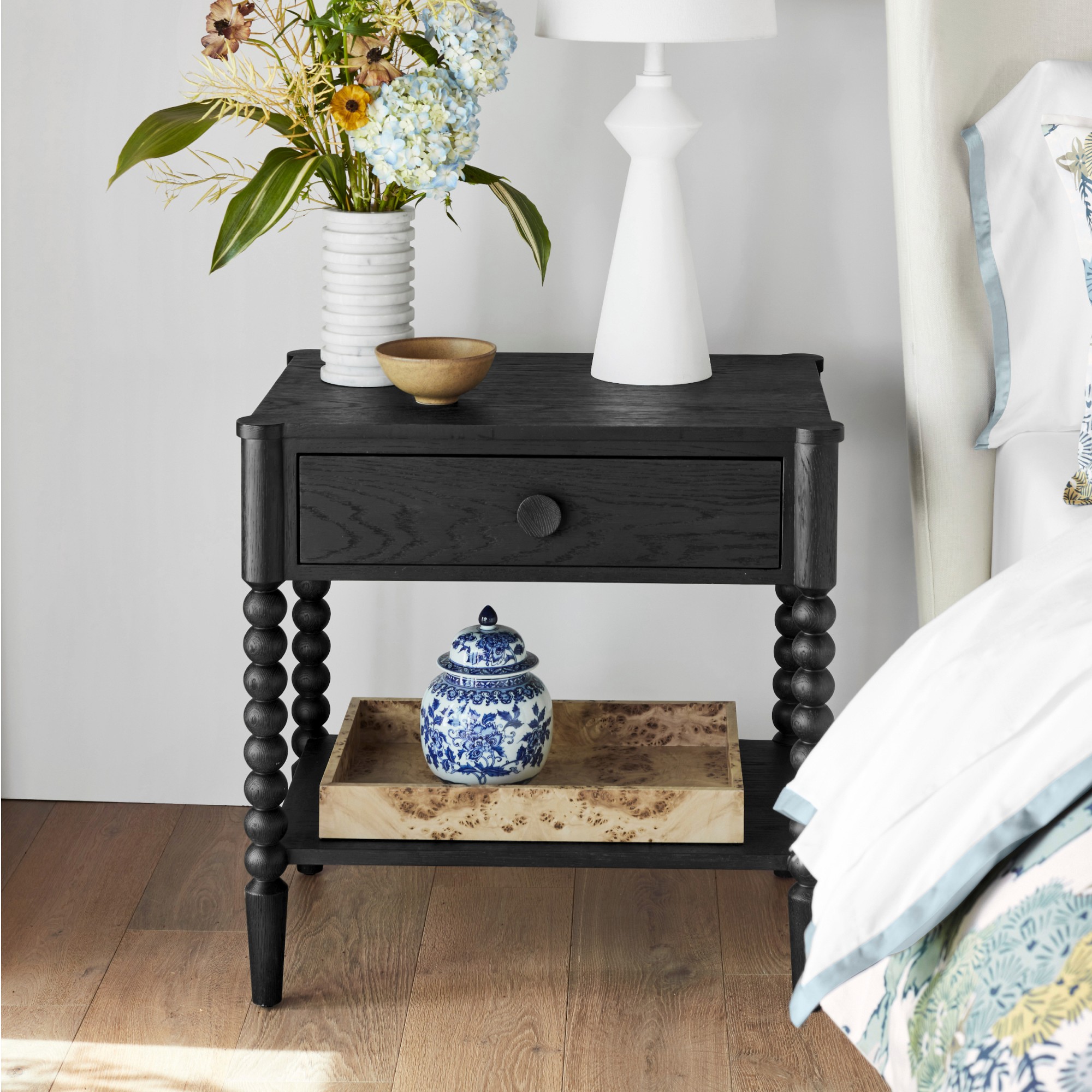 Spindle 1-Drawer Nightstand (28