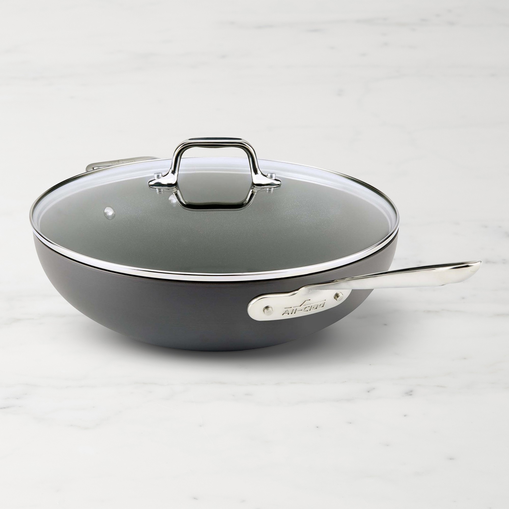 All-Clad HA1 Hard Anodized Nonstick Covered Chefs Pan, 12