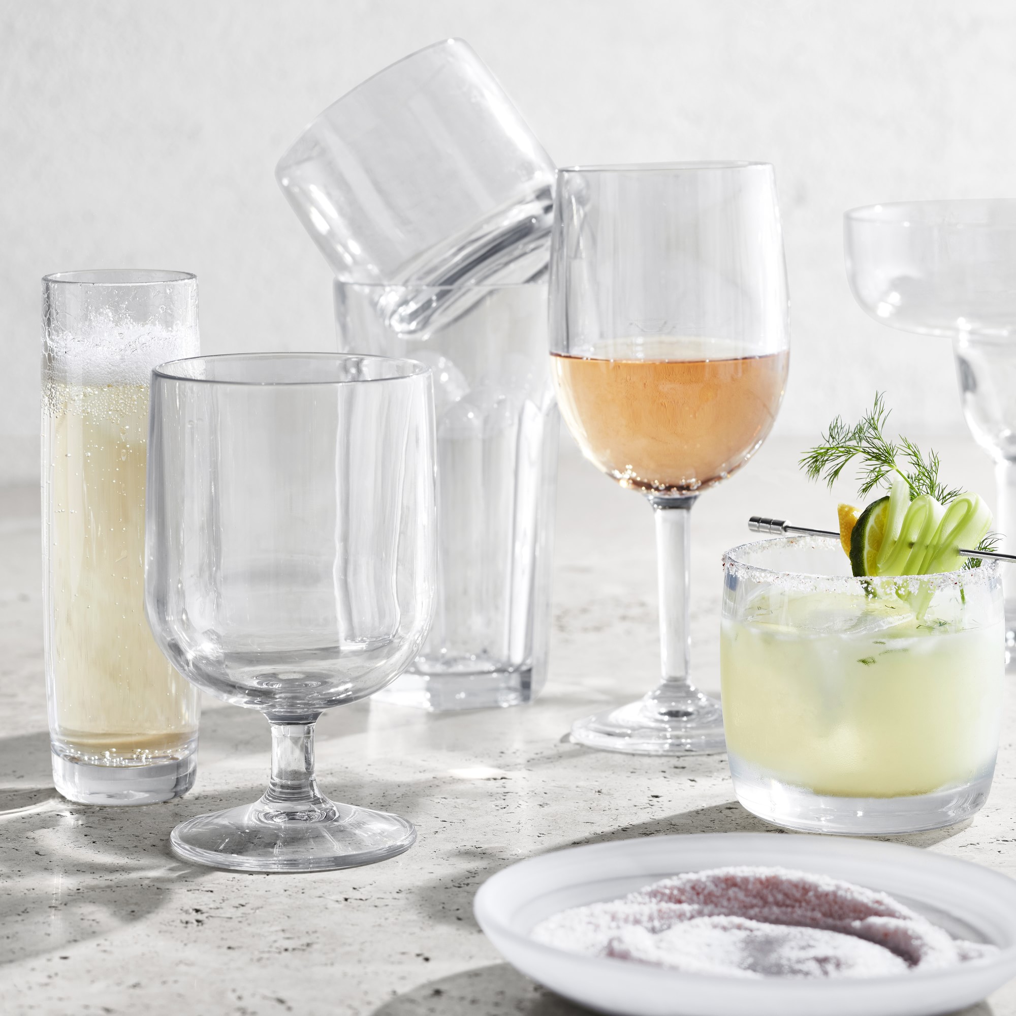 Duraclear® Tritan Outdoor Faceted Tumblers, Set of 6, 17 oz.