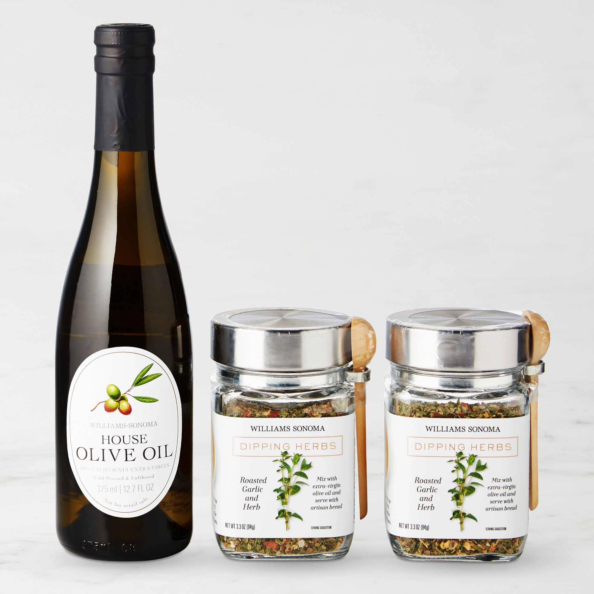 Williams Sonoma Dipping Herbs and Olive Oil Gift Set