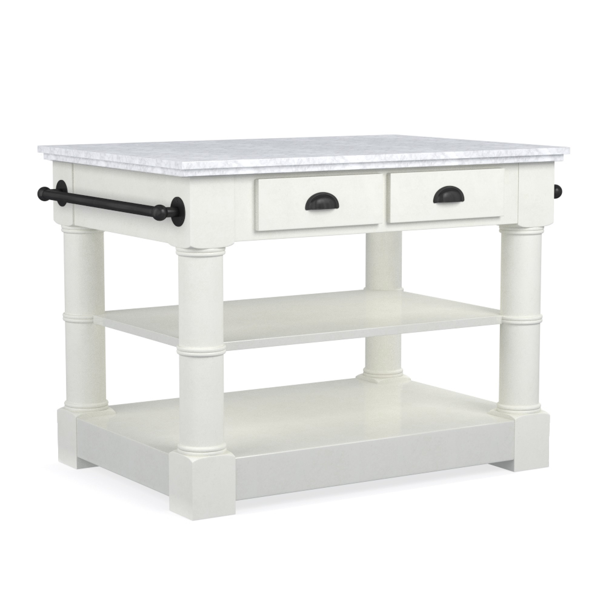 Barrelson Single Kitchen Island with Marble Top (49