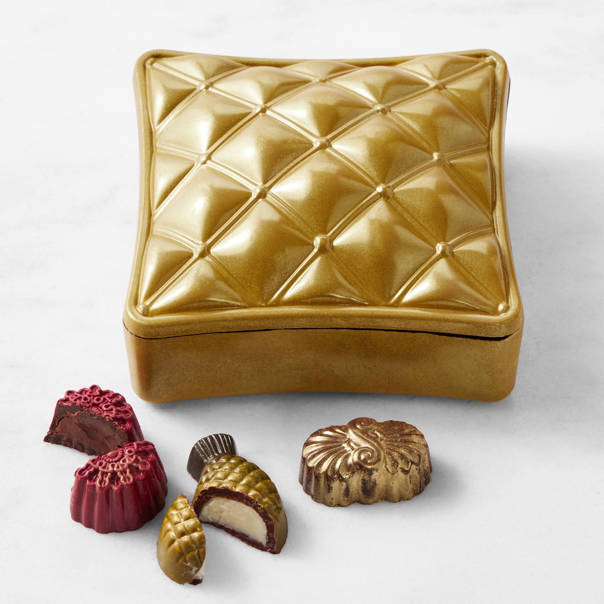 Bridgerton x Williams Sonoma Assorted Chocolates in Gold Chocolate Box, 9 Pieces