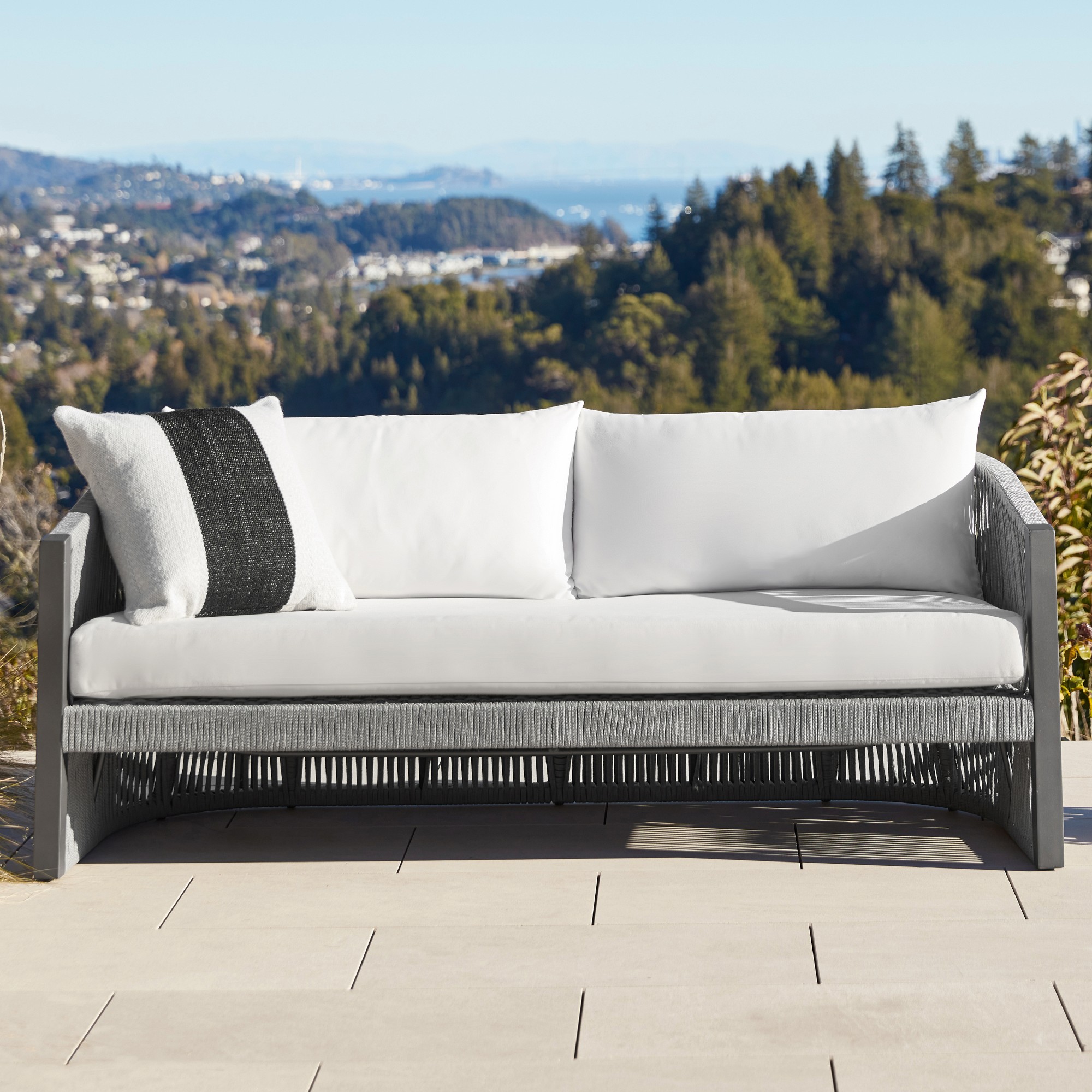 Pasadena Outdoor Metal and Rope Sofa (76