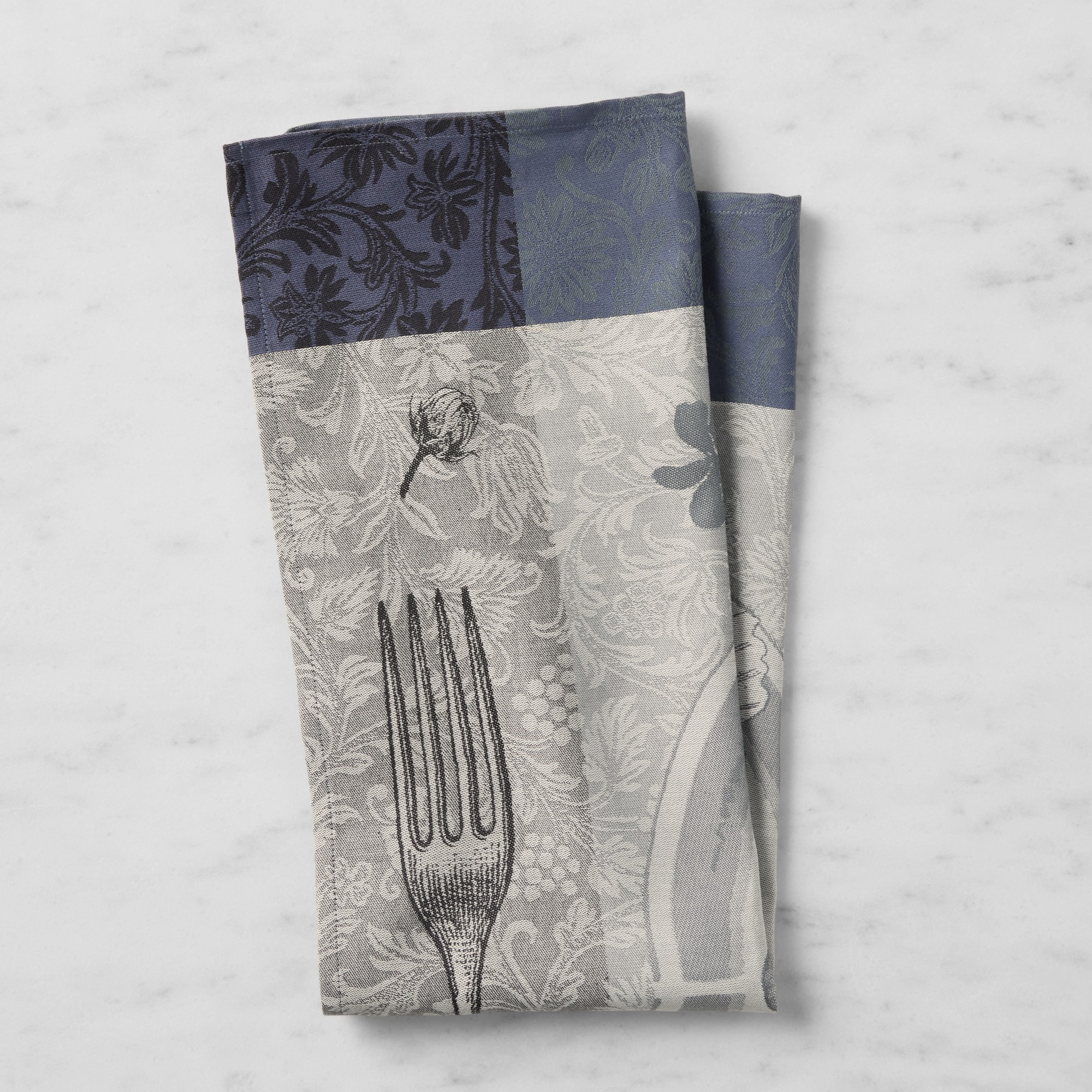 Jacquard Francais Crocus Navy Tea Towel