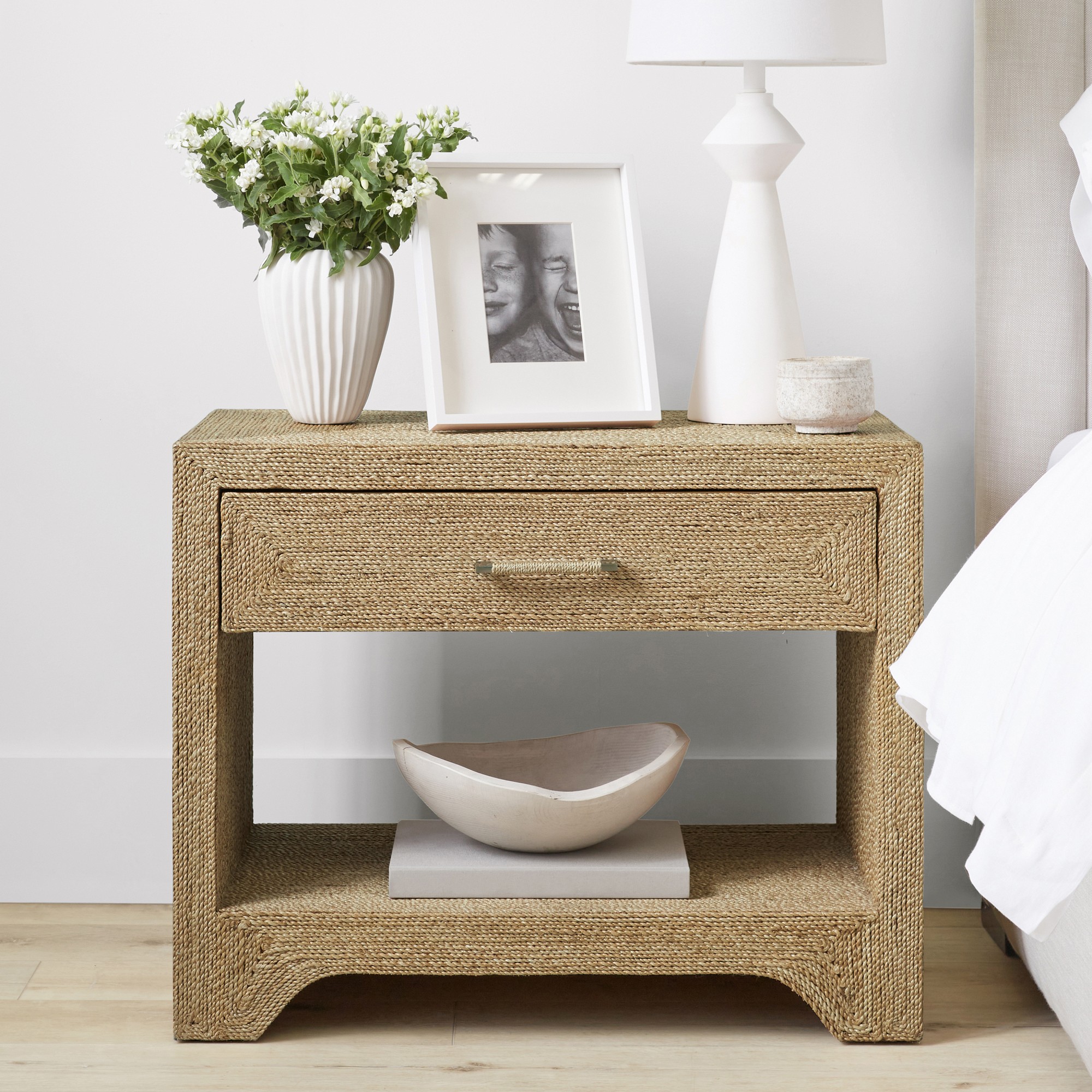 Point Reyes 1-Drawer Woven Nightstand (32