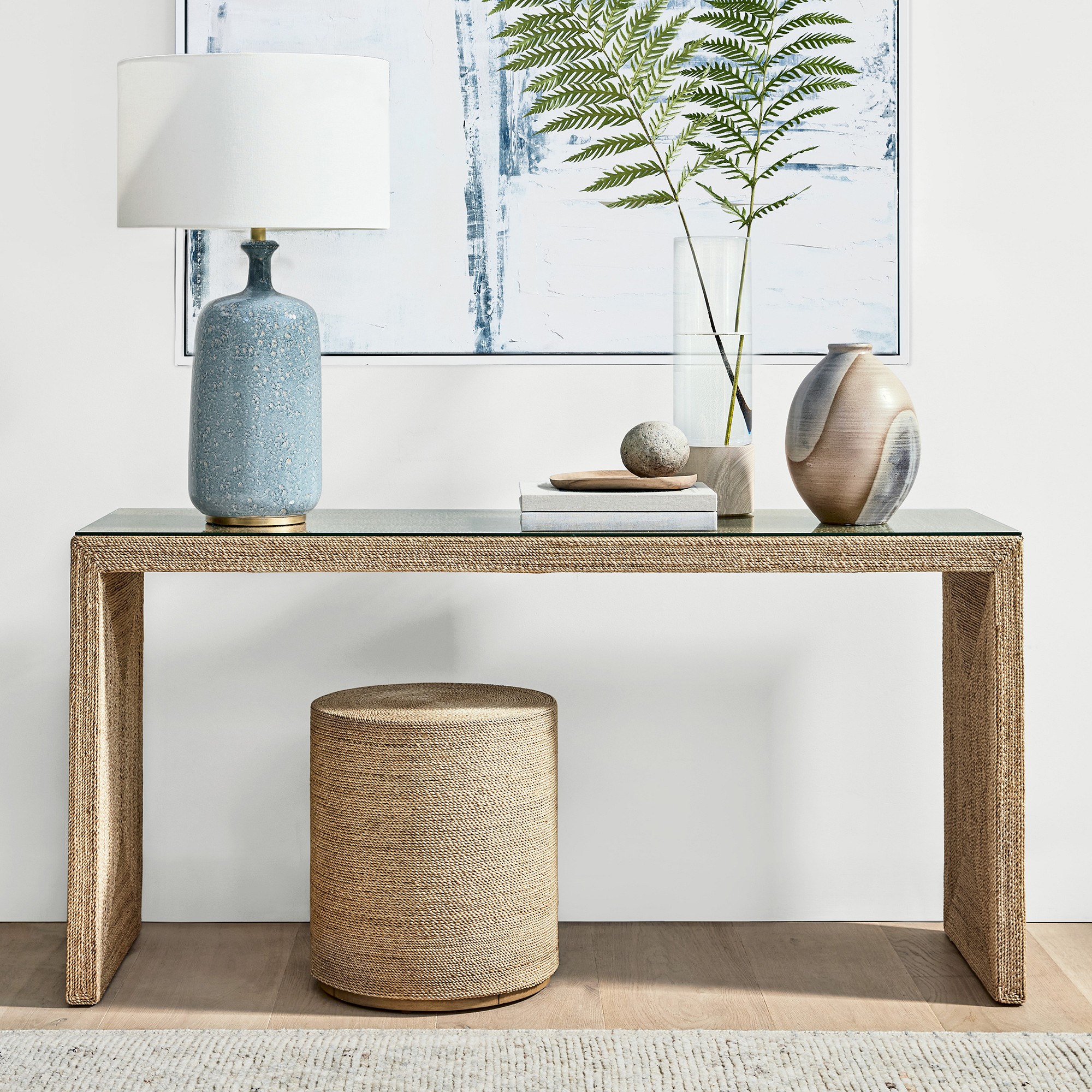 AERIN Culloden Table Lamp, Blue Lagoon