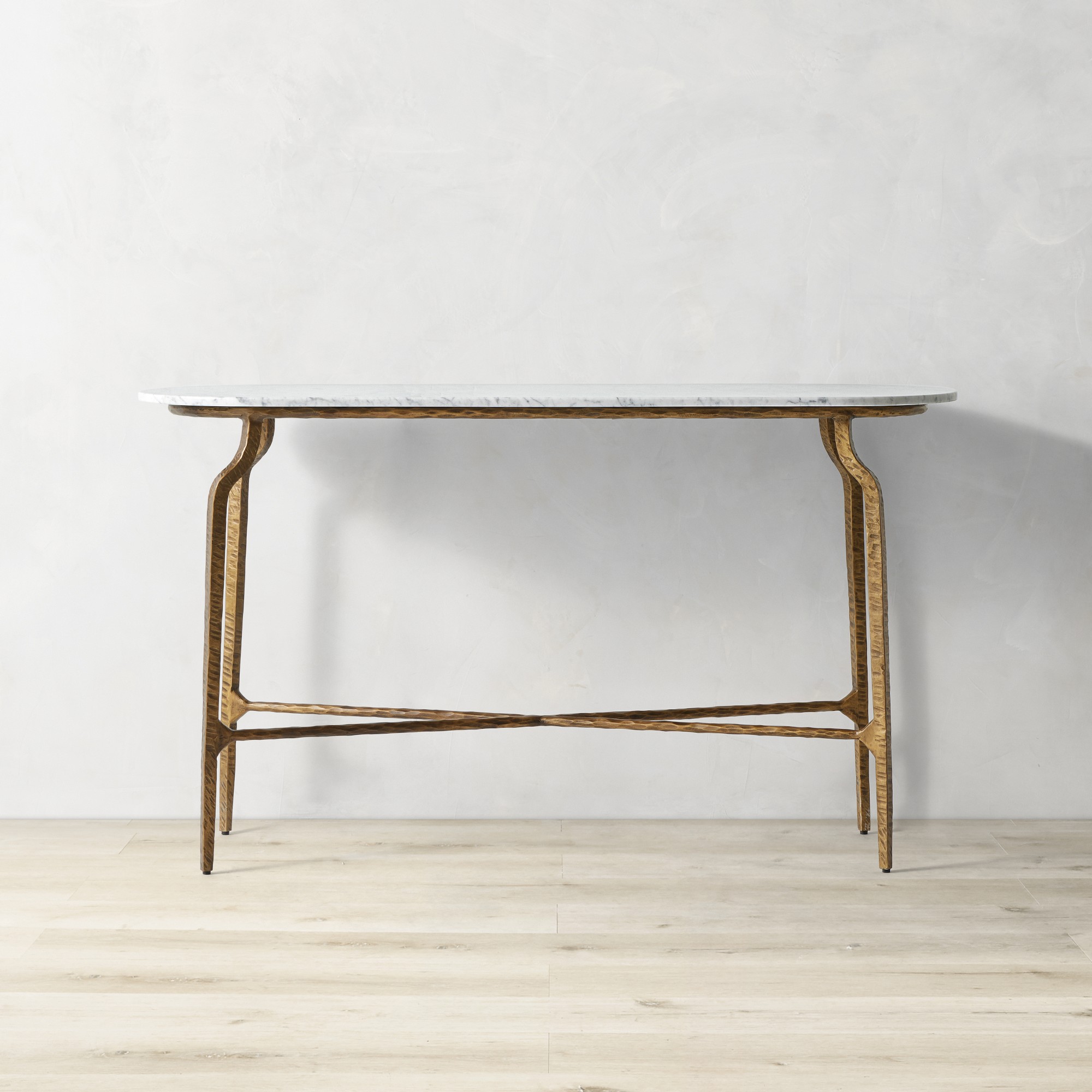 Azurra Hammered Metal Console (60