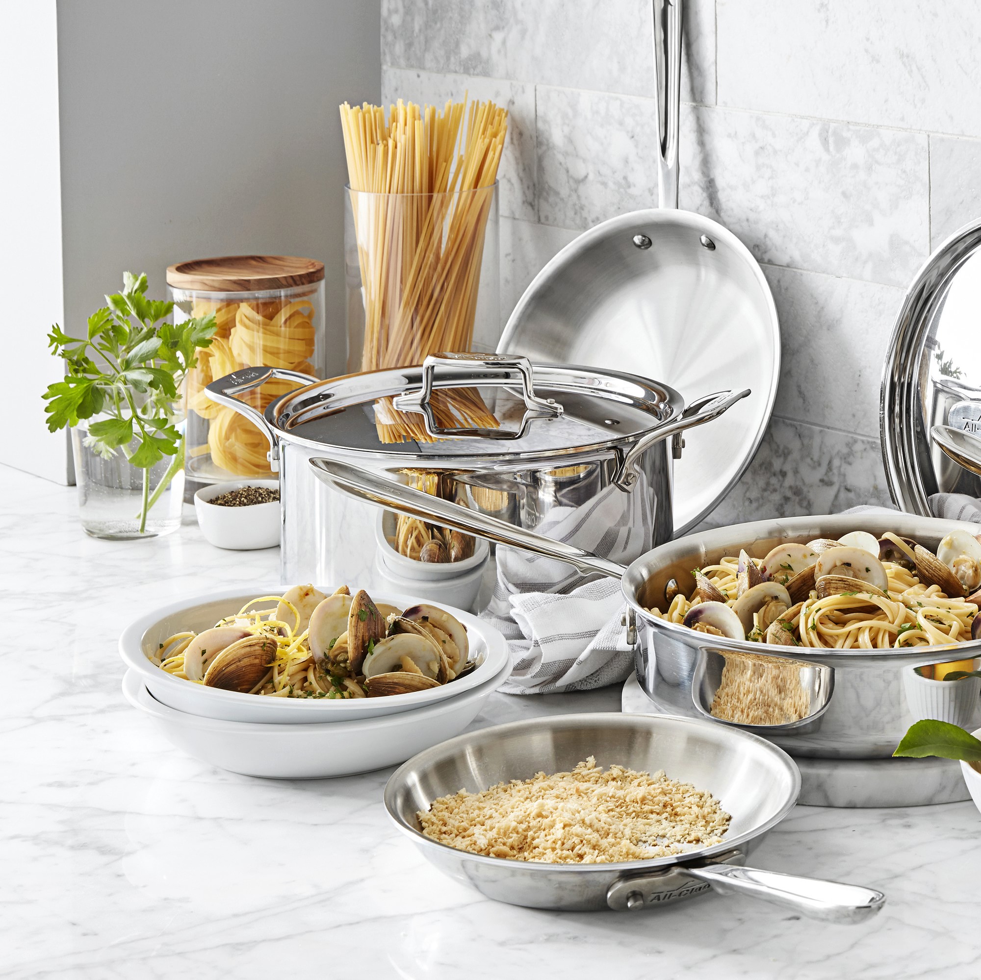 All-Clad D5® Brushed Stainless-Steel 5-Piece Cookware Set