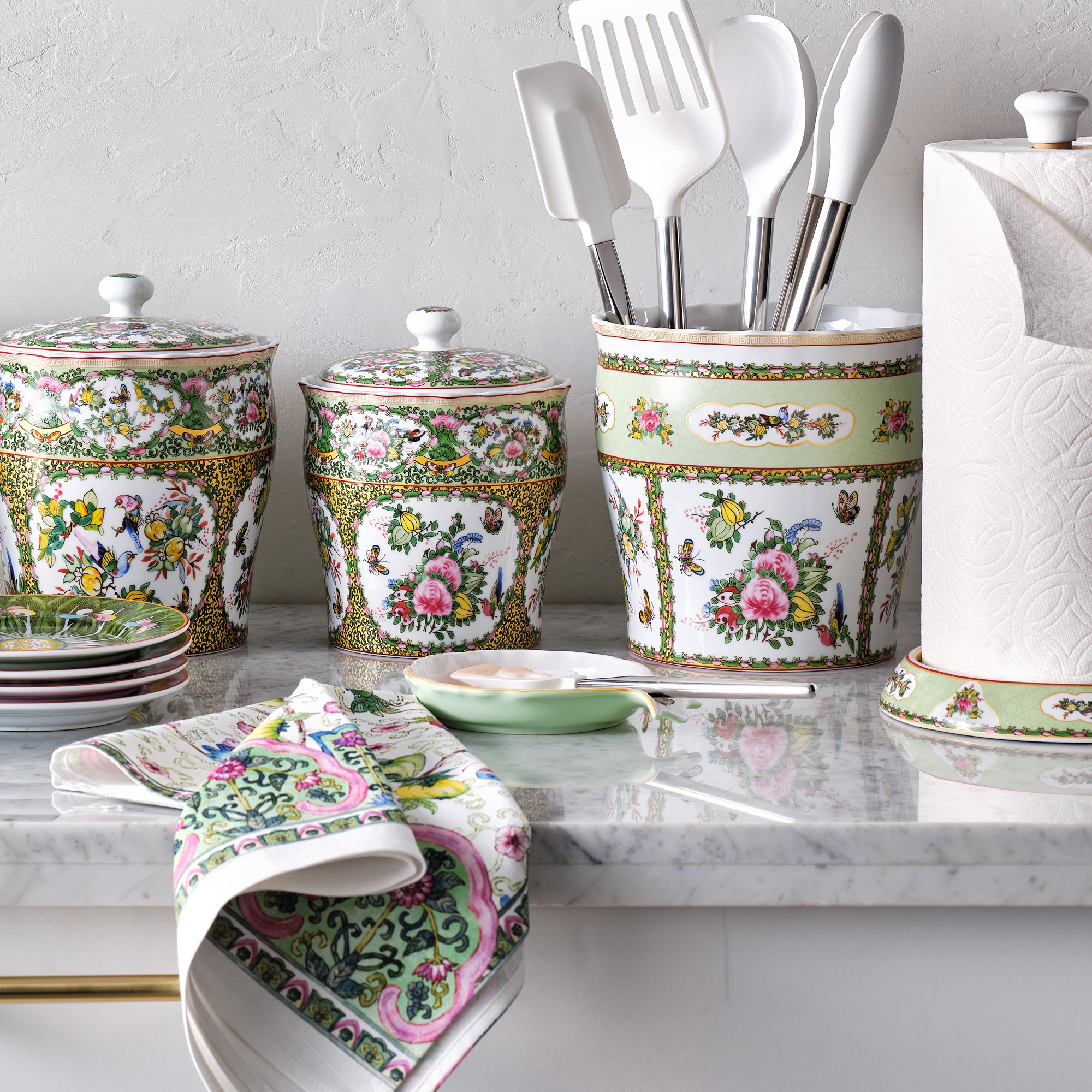 Famille Rose Porcelain Canisters