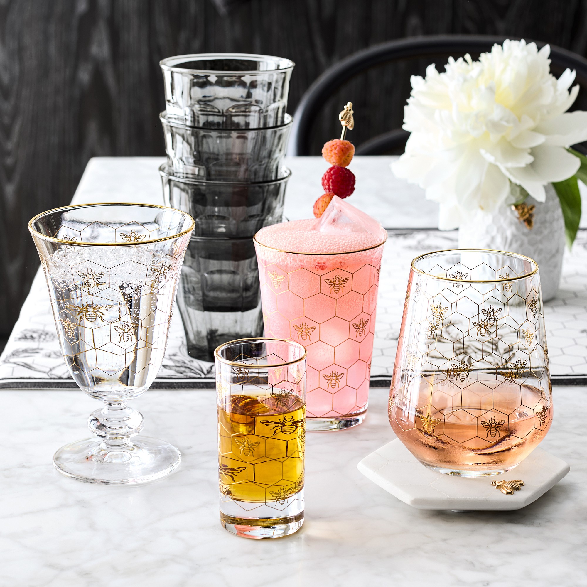 Honeycomb Tumblers, Set of 4
