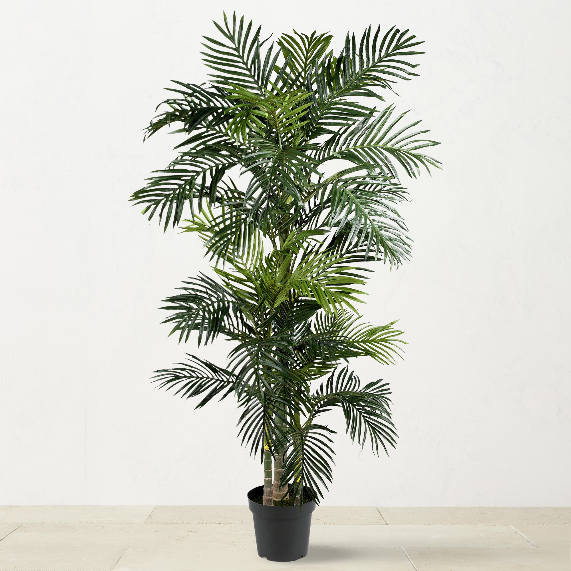 Faux Indoor Golden Cane Silk Palm Tree, 78