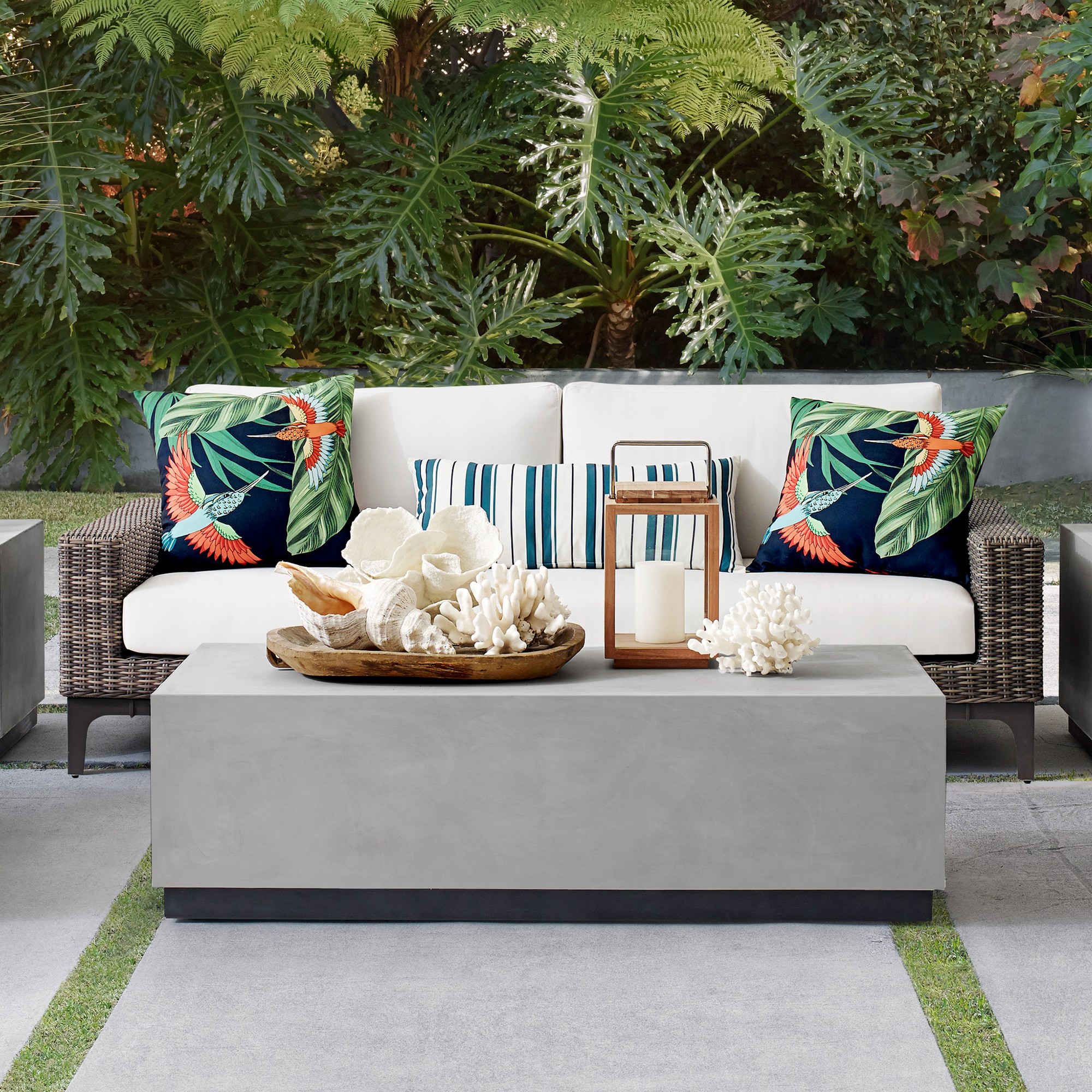 Lucca Concrete Outdoor Rectangle Coffee Table (56