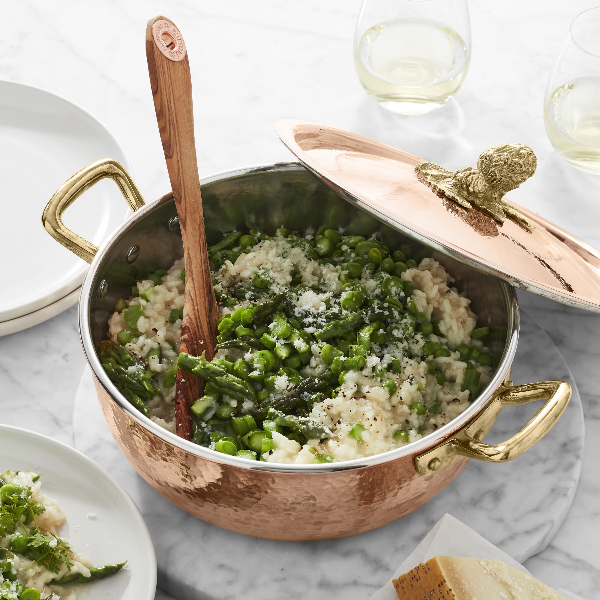 Ruffoni Historia Hammered Copper Braiser with Artichoke Knob, 6-Qt.