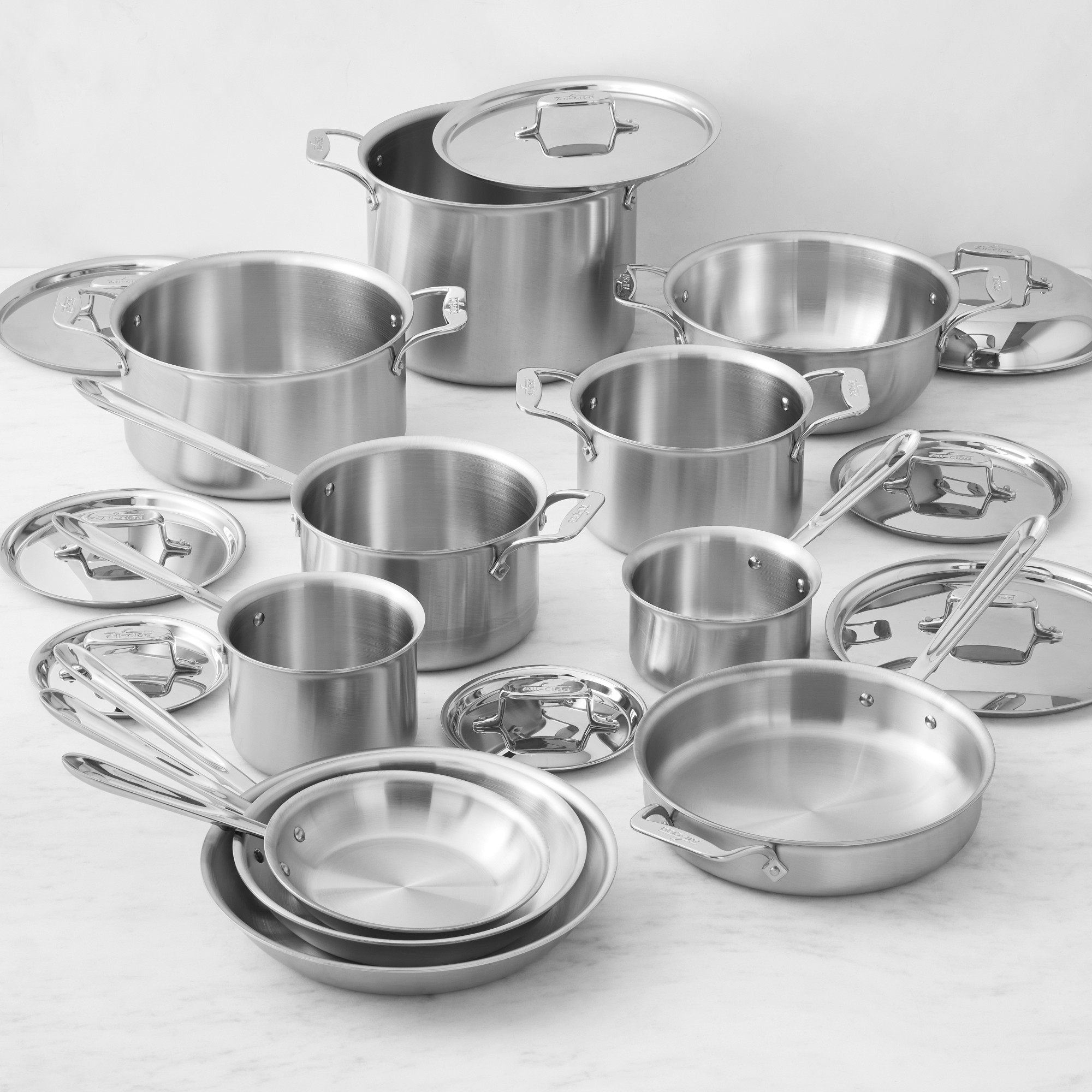 All-Clad D5® Brushed Stainless-Steel 19-Piece Cookware Set
