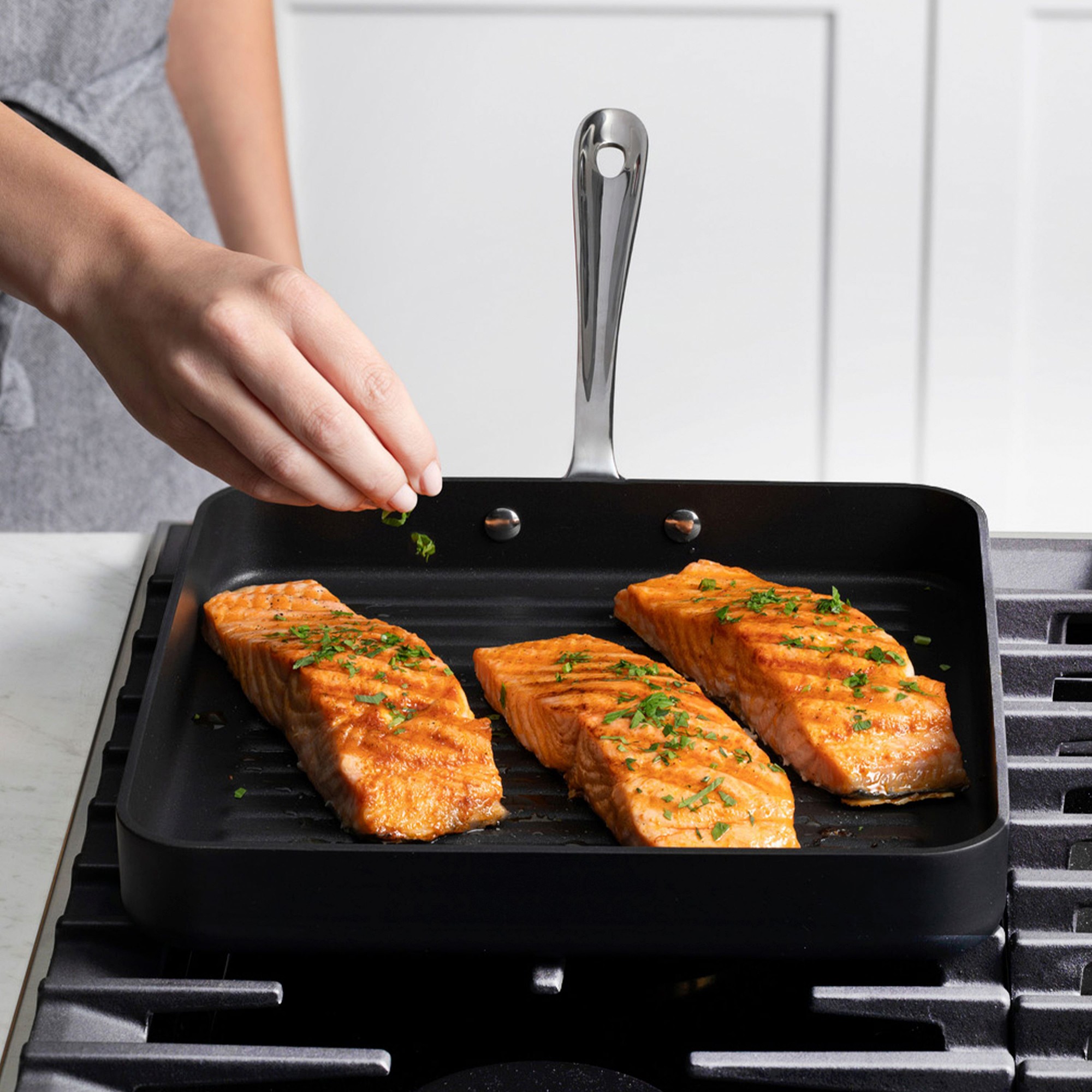 All-Clad HA1 Expert Hard Anodized Nonstick Square Grill, 11