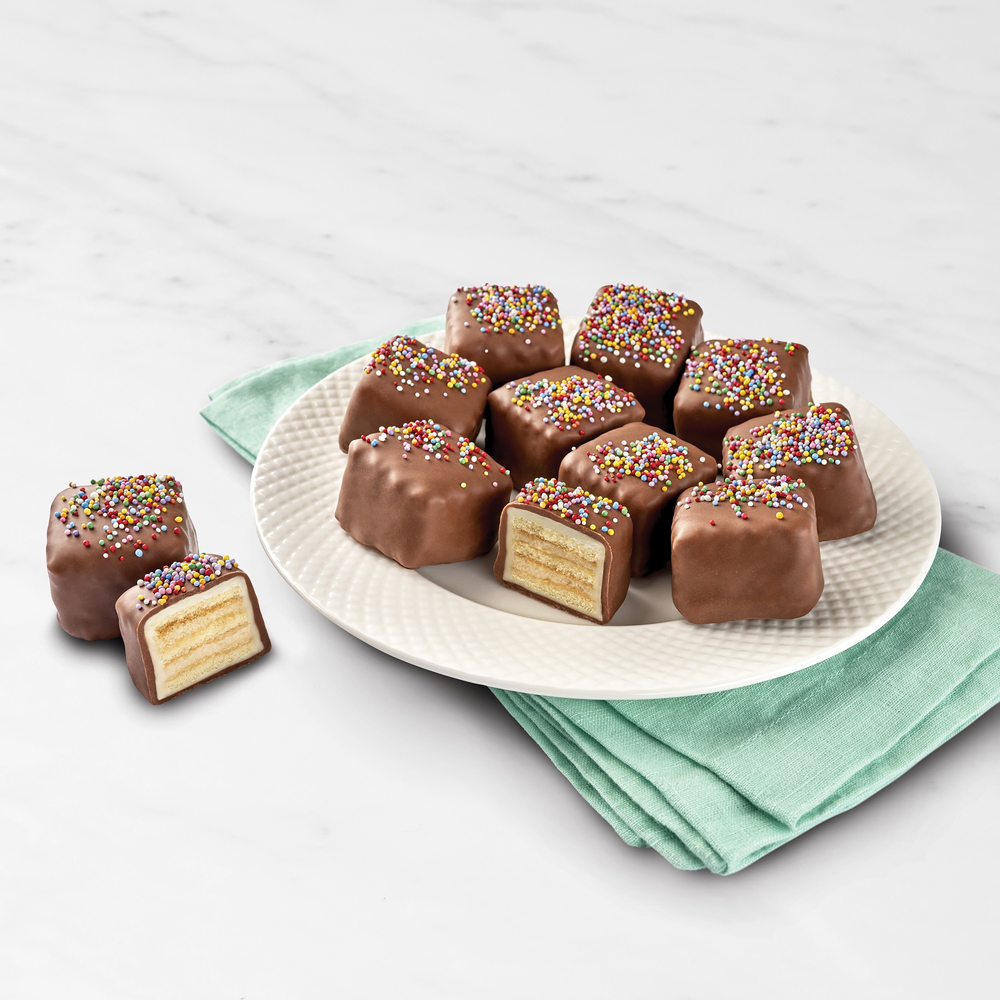 Bissinger's Chocolate Vanilla Cake Petit Fours, Set of 12