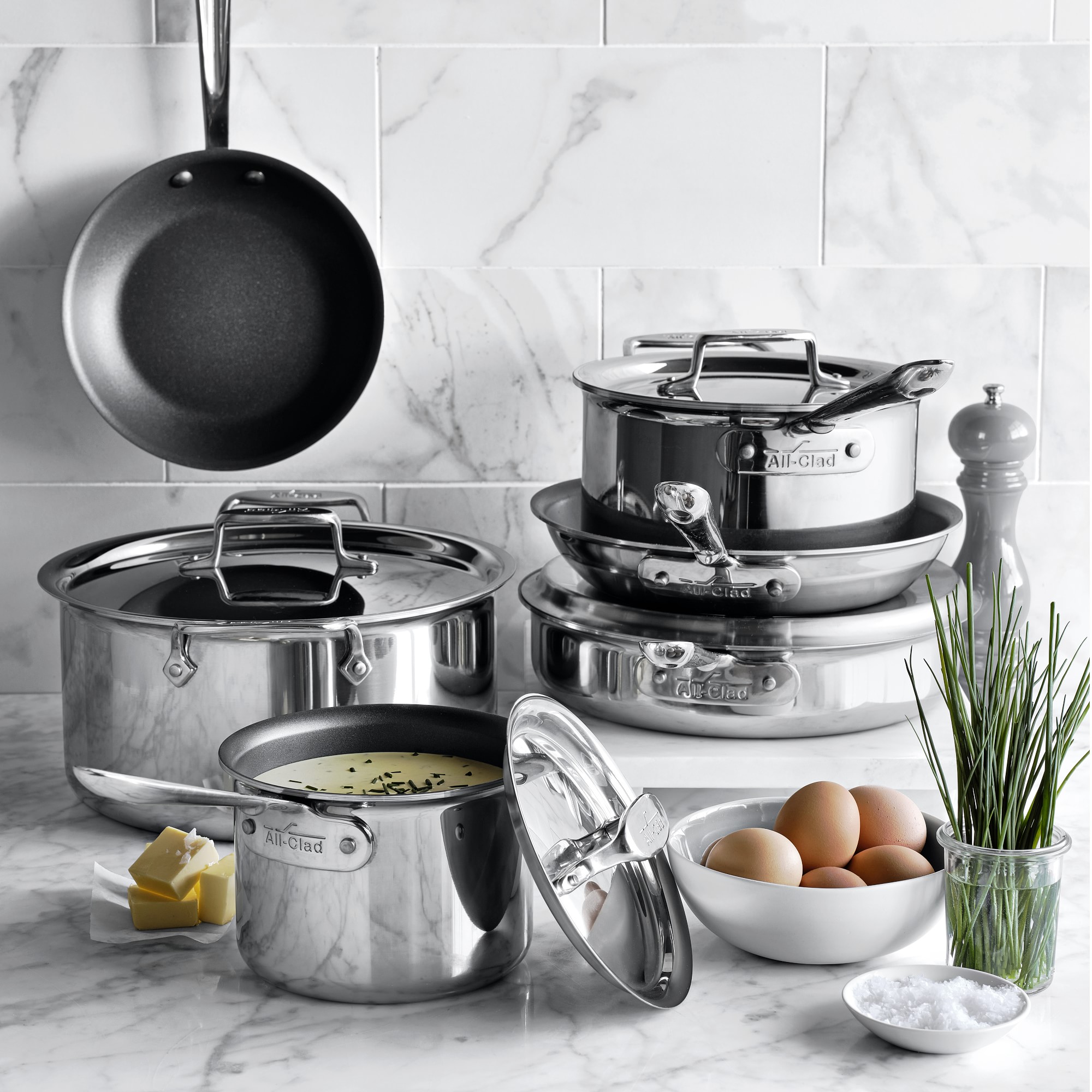 All-Clad D5® Stainless-Steel Nonstick 10-Piece Cookware Set