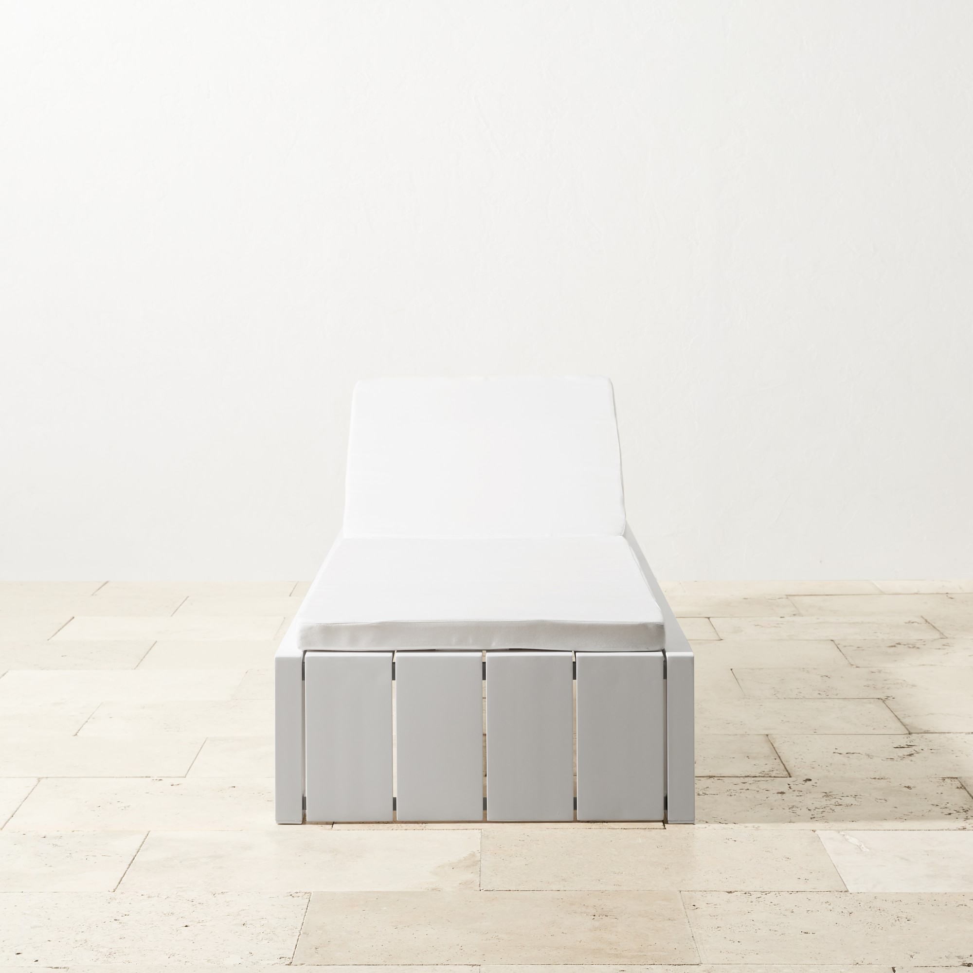 Larnaca Outdoor White Metal Chaise