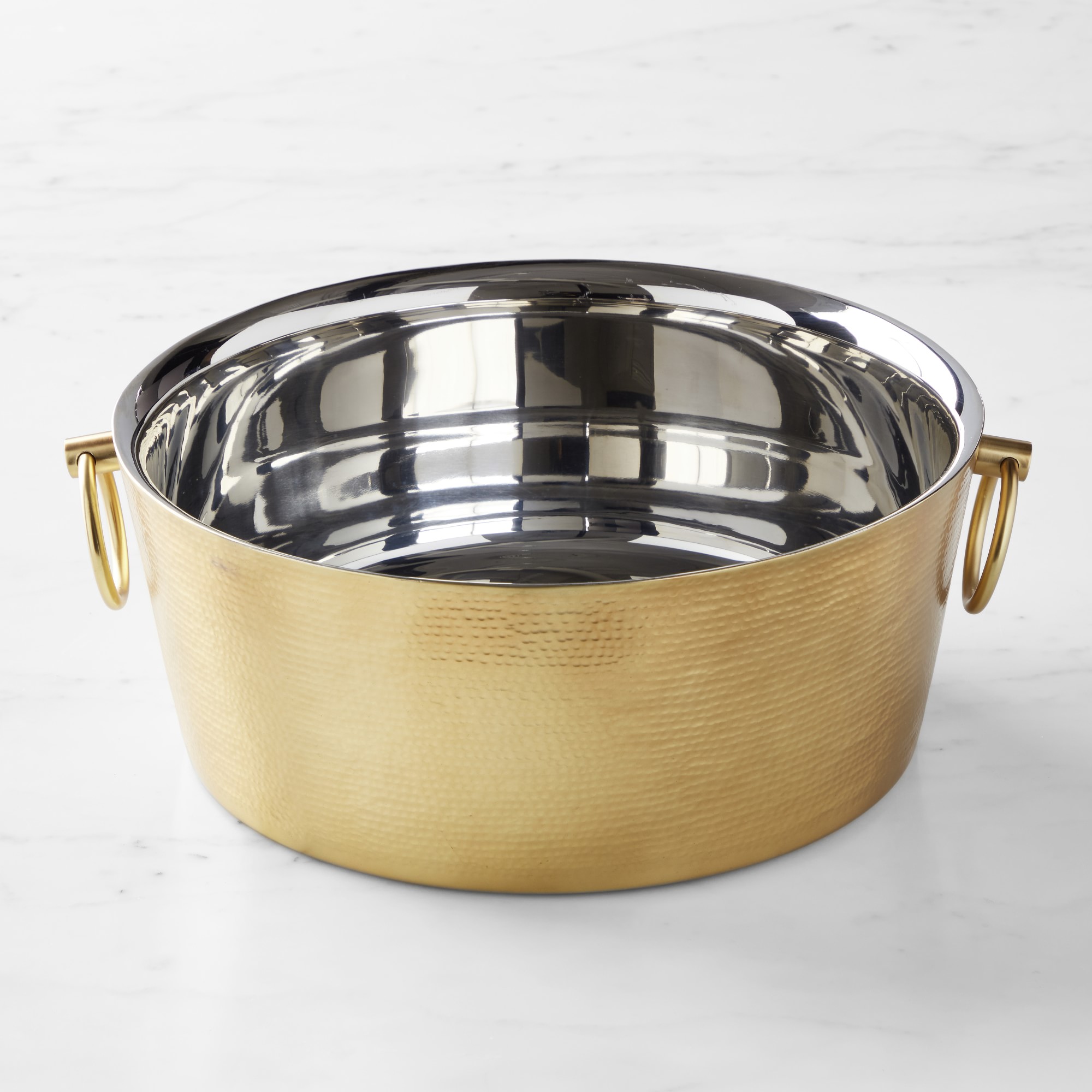 Double-Wall Antique Brass Party Tub