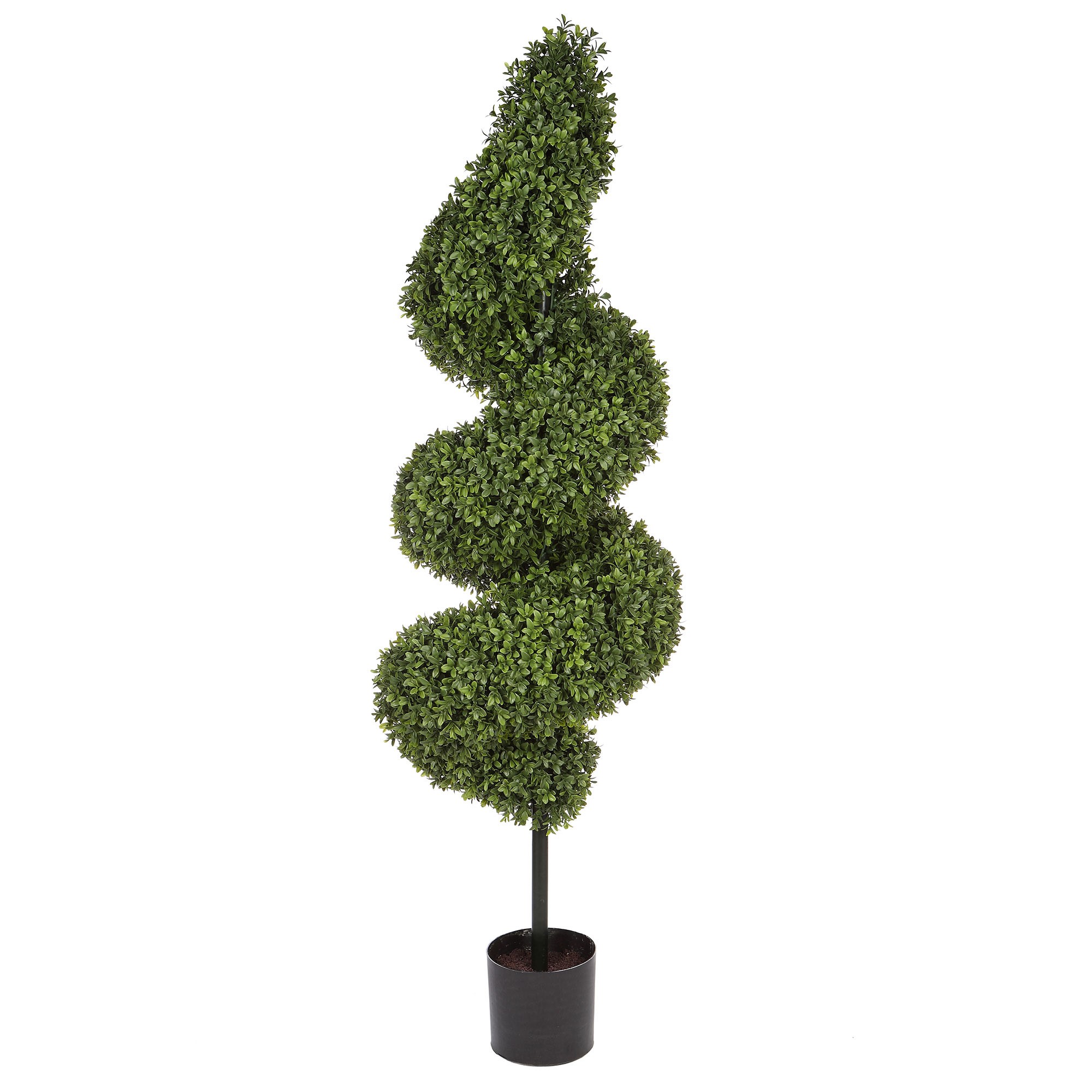Faux Boxwood Spiral Tree, Indoor/Sheltered Outdoor, 60