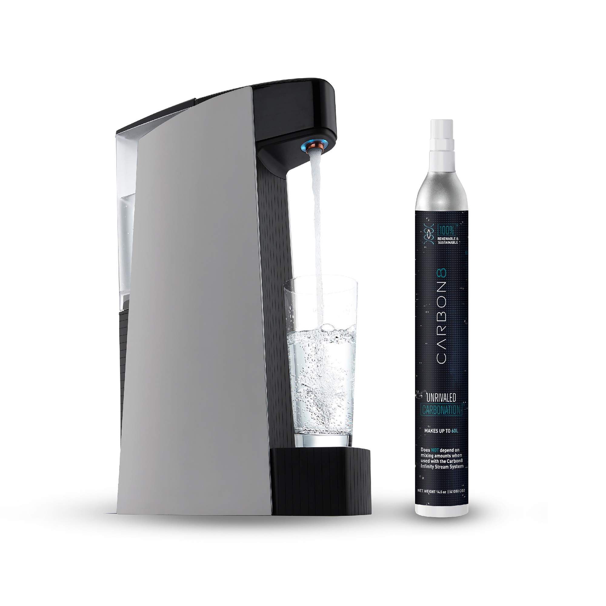 Carbon8 One Touch Sparkling Water Maker and Dispenser
