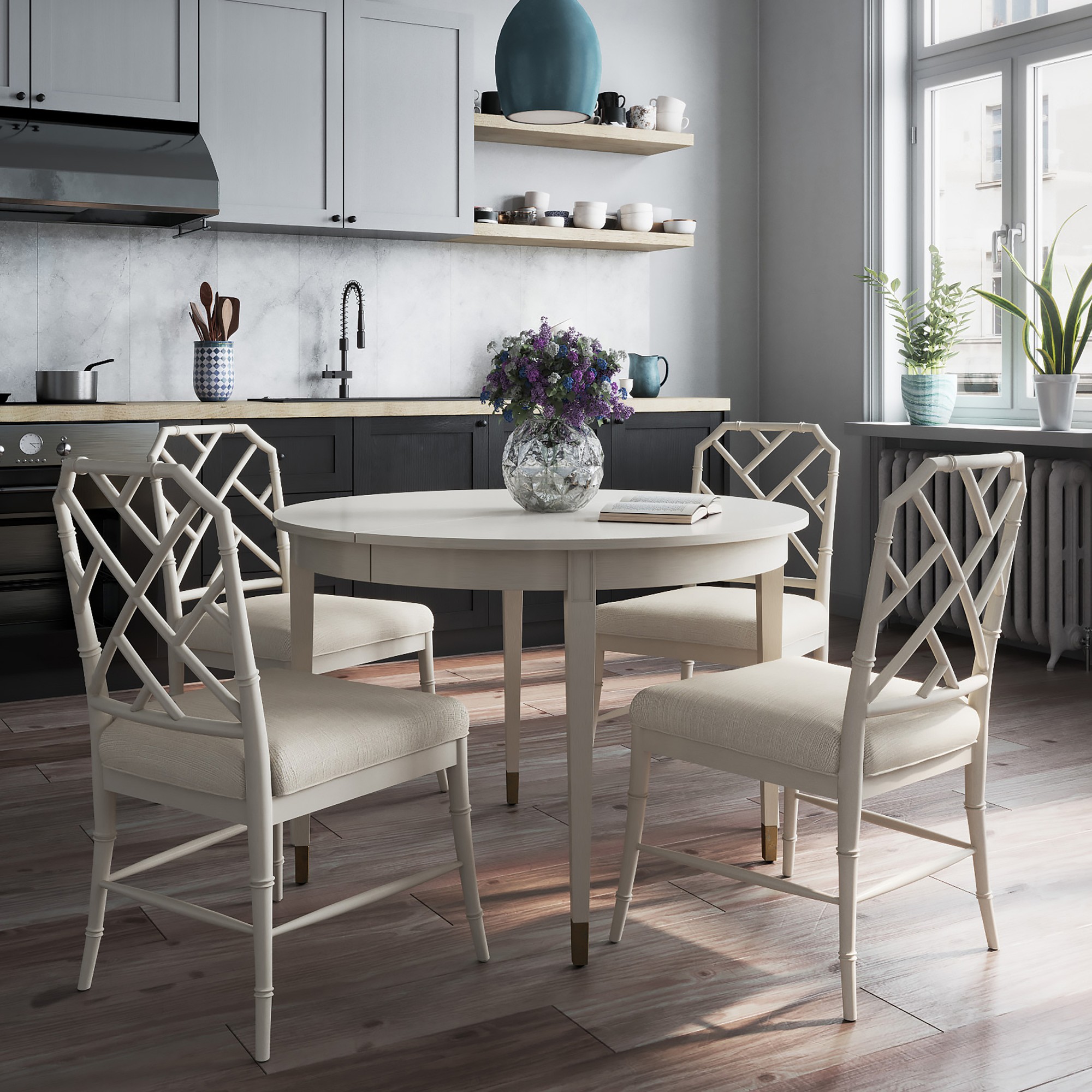 Jonathan Charles Synodic Swedish Extendable Round Dining Table (44