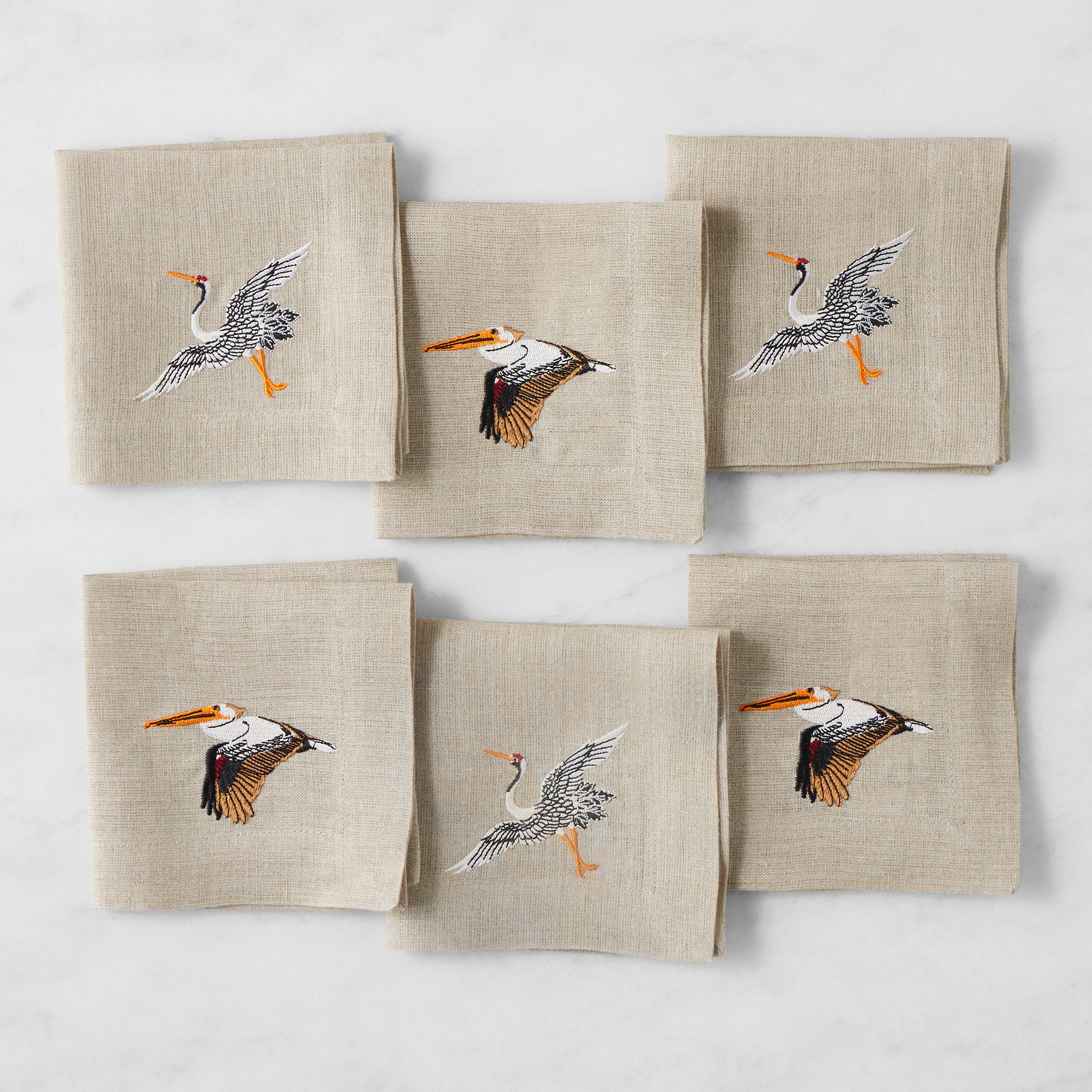 Billy Reid x Williams Sonoma Embroidered Cocktail Napkins, Set of 6