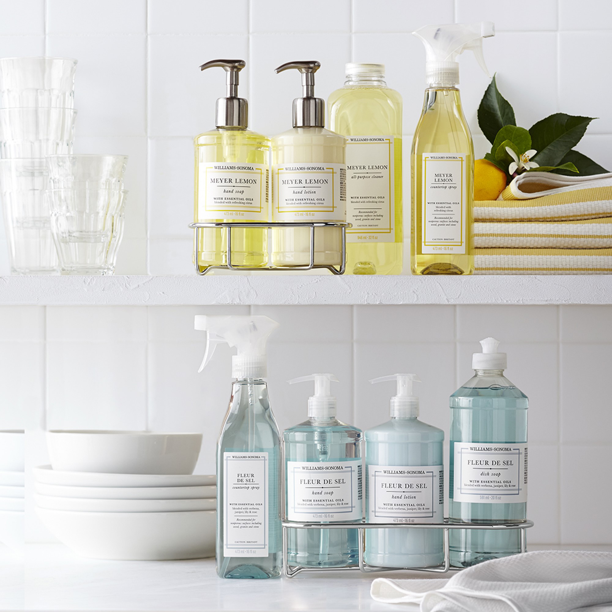 Williams Sonoma Fleur De Sel Hand Soap & Lotion 4-Piece Kitchen Set