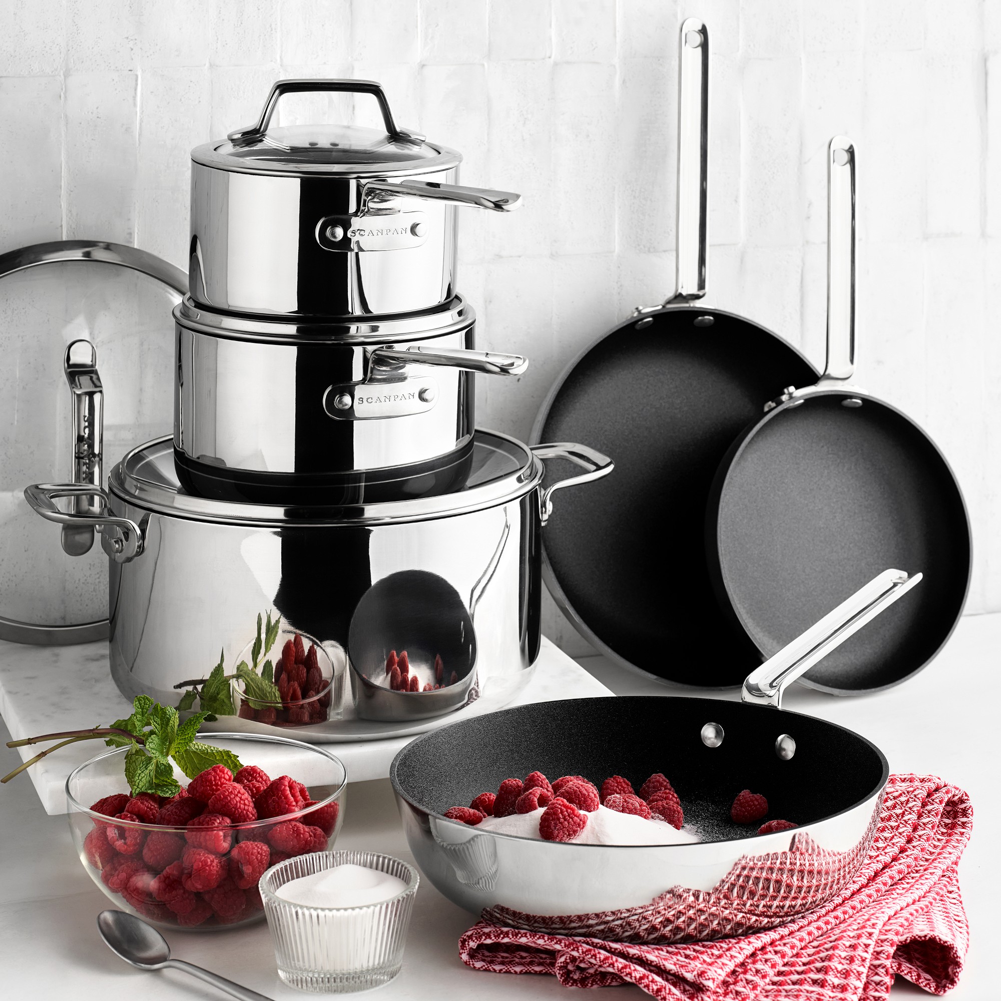 SCANPAN® TSS+ Stainless-Steel Nonstick 2-Piece Fry Pan Set