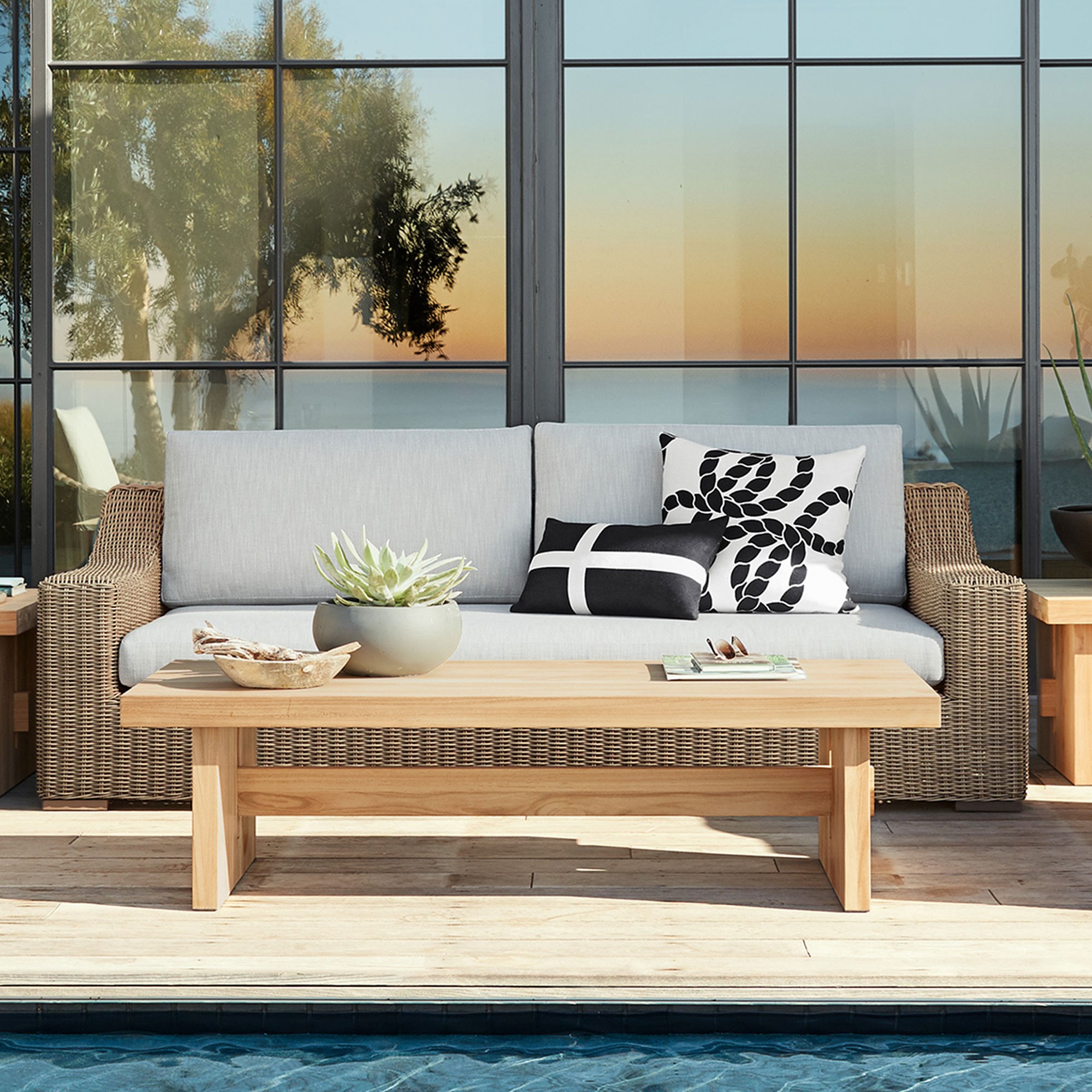 San Clemente Natural Teak Outdoor Rectangle Coffee Table (60