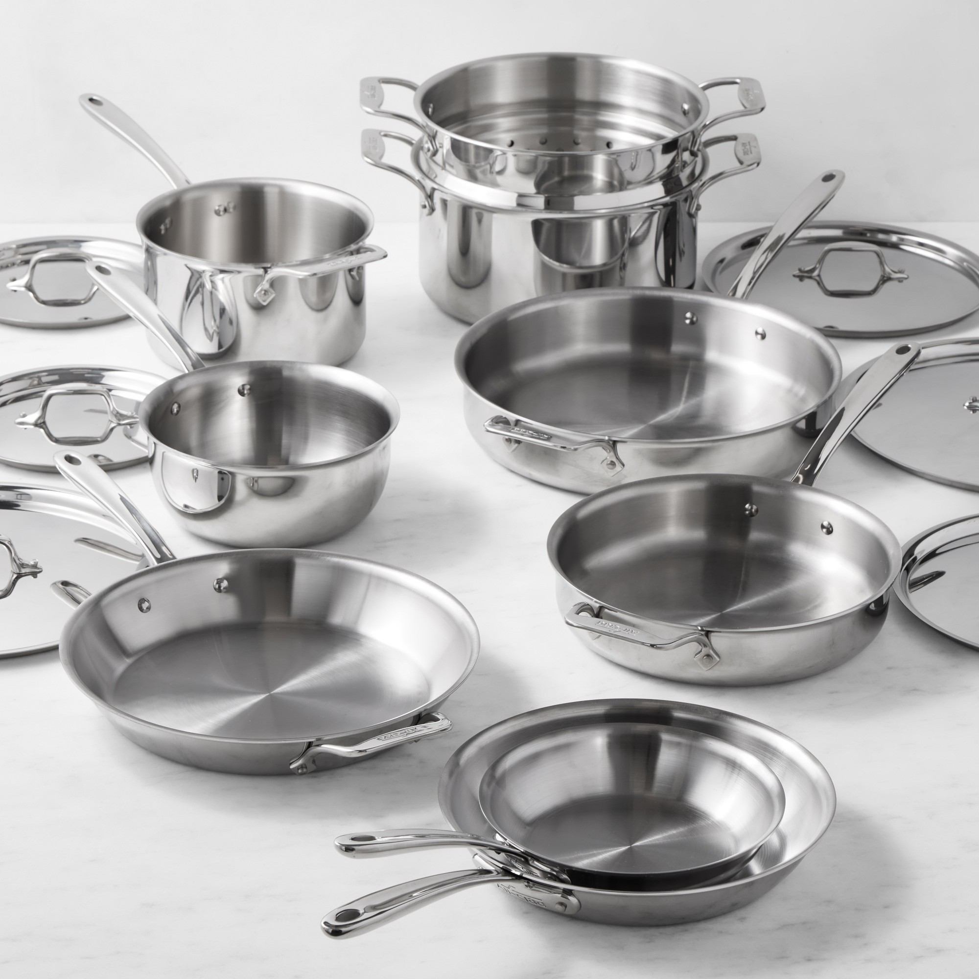 All-Clad G5™ Graphite Core Stainless-Steel 15-Piece Cookware Set