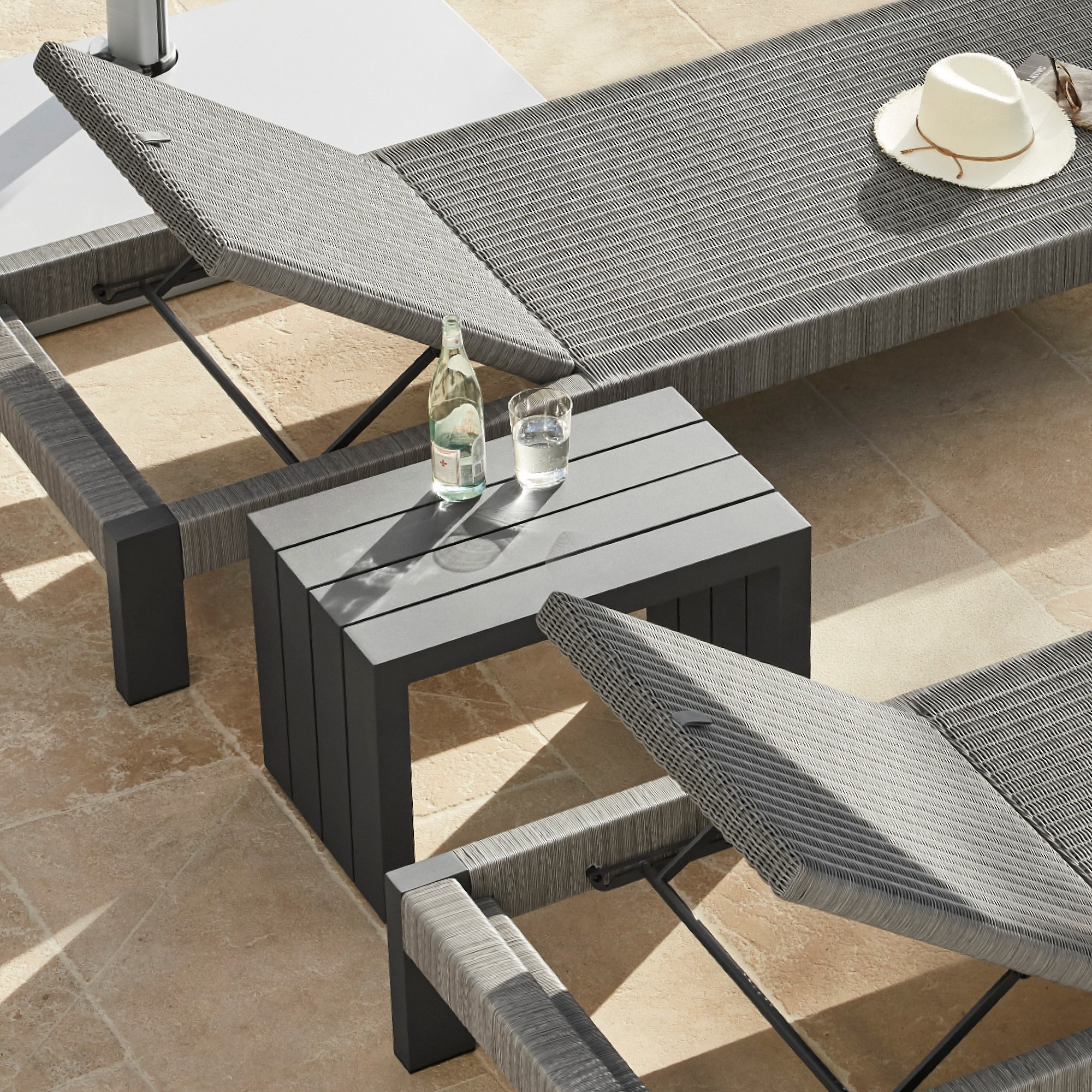 Larnaca Slate Grey Metal Outdoor Side Table (24