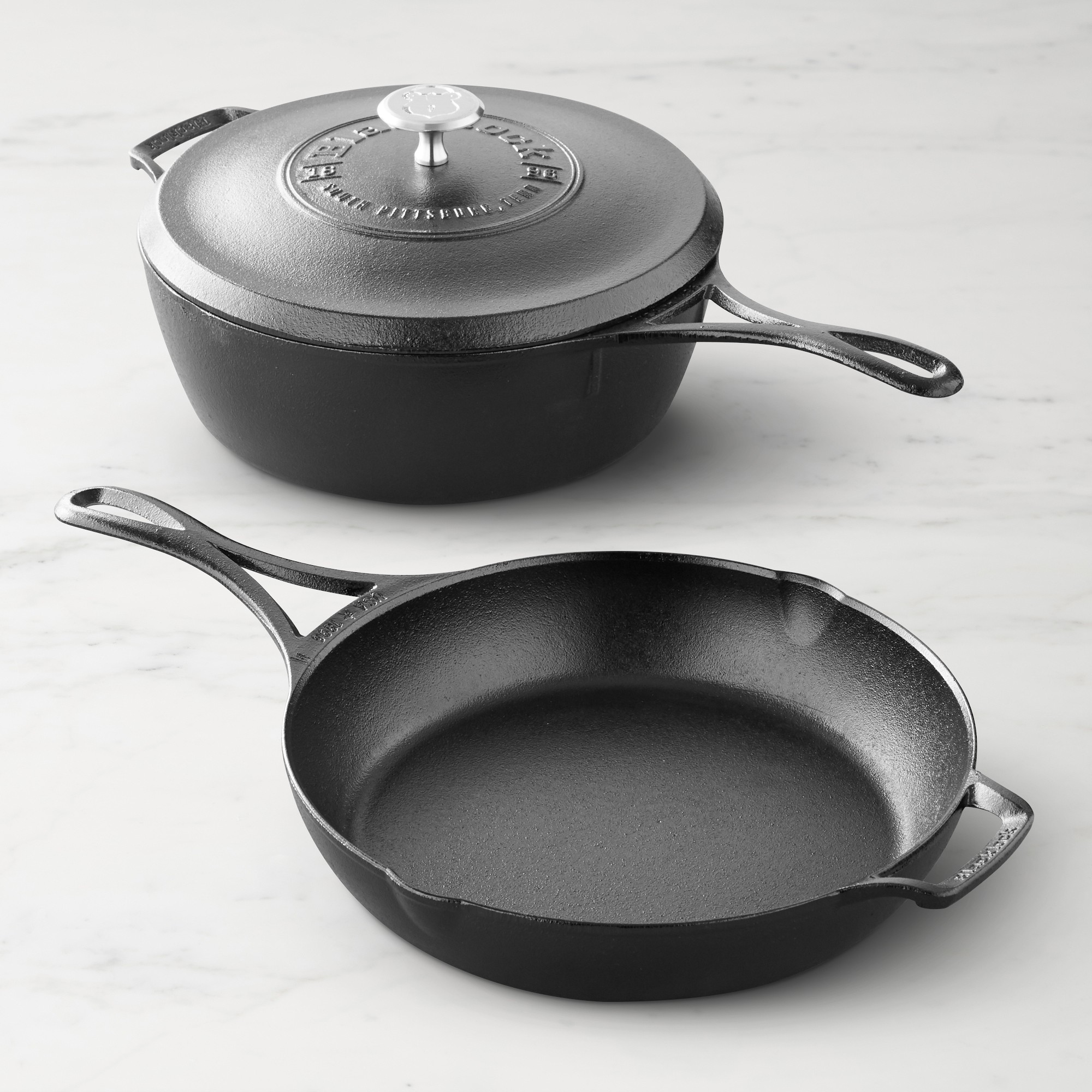 Lodge Blacklock Triple Seasoned Cast Iron 3-Piece Set, Saute Pan & 10 1/4