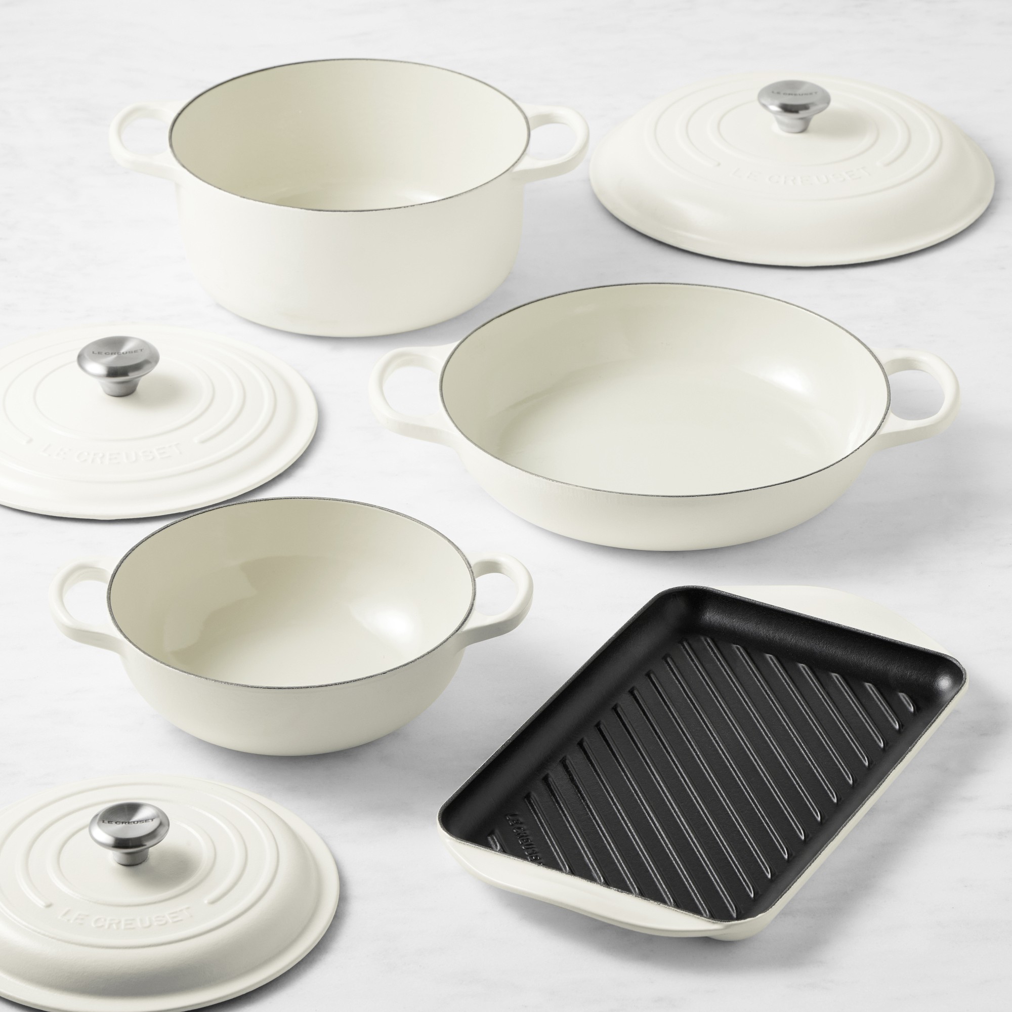 Le Creuset Signature Enameled Cast Iron 7-Piece Essential Cookware Set