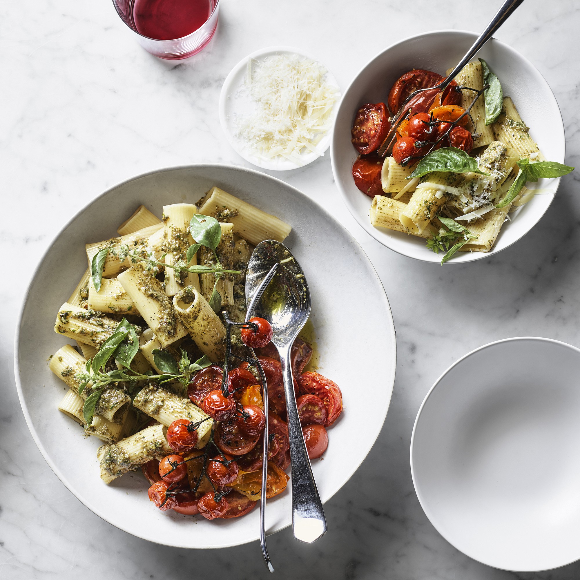 Cyprus Reactive Glaze Pasta Bowl Set with Serving Bowl