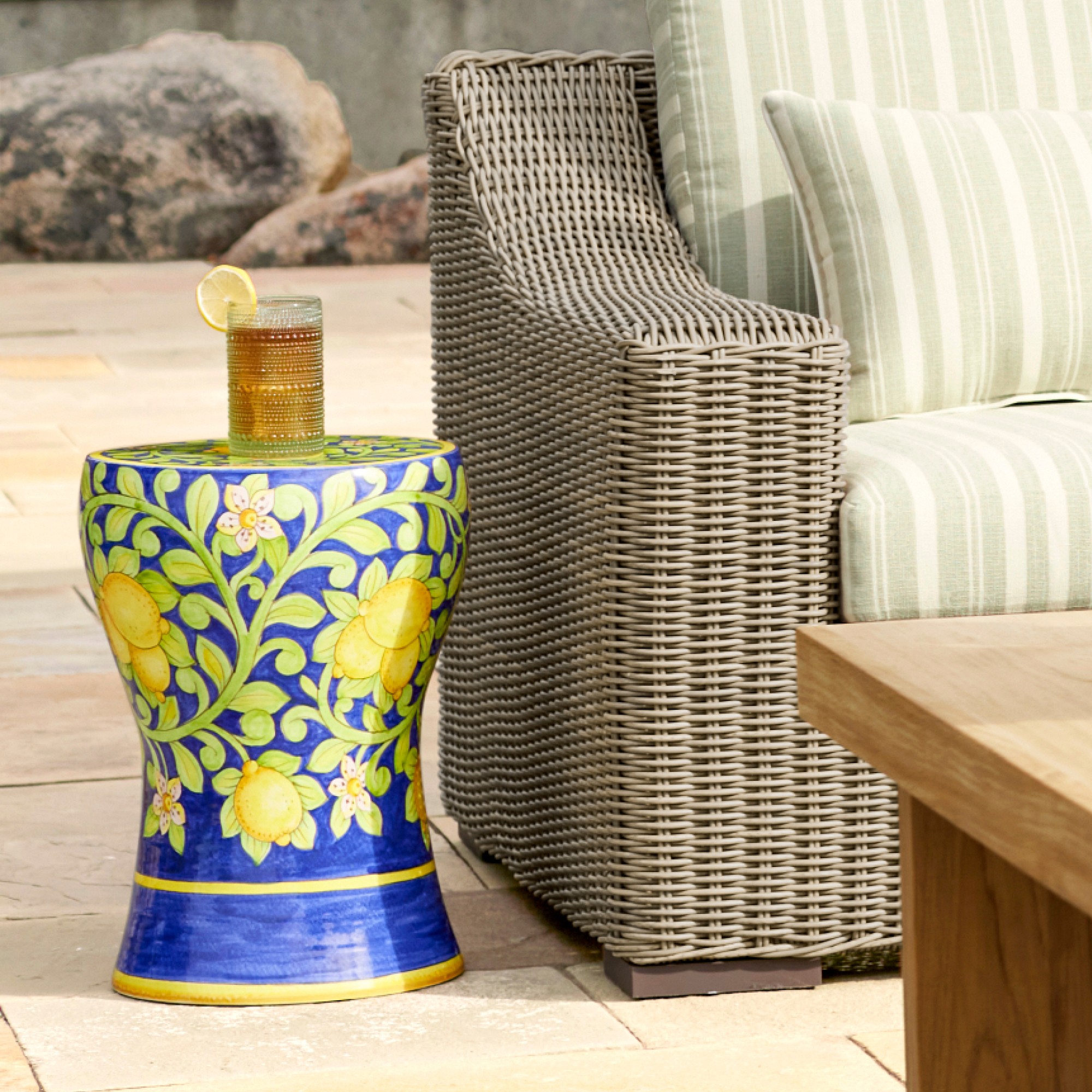 Ceramic Lemon Accent Table (13