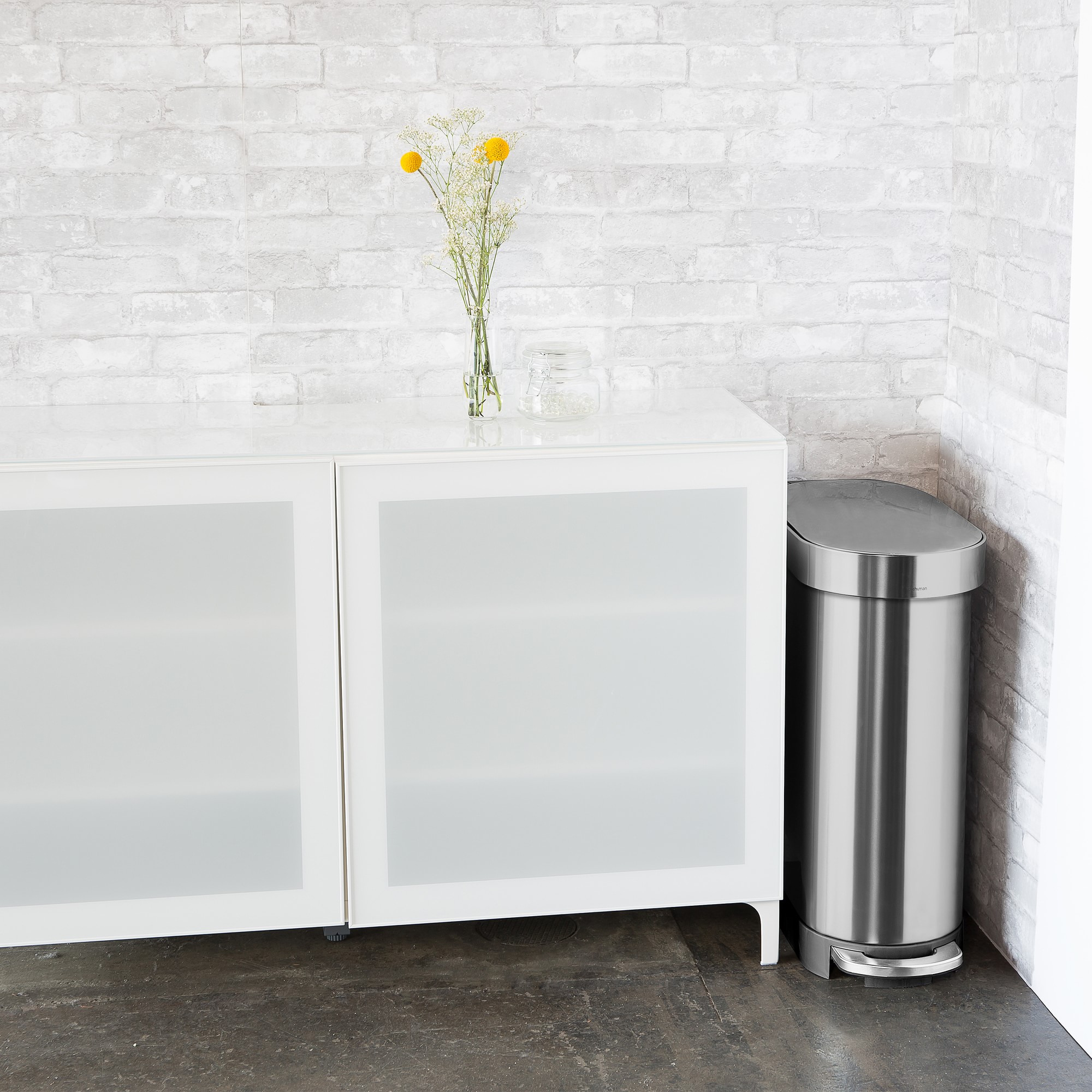 simplehuman™ 45-Liter Slim Hands-Free Kitchen Step Trash Can with Liner Rim