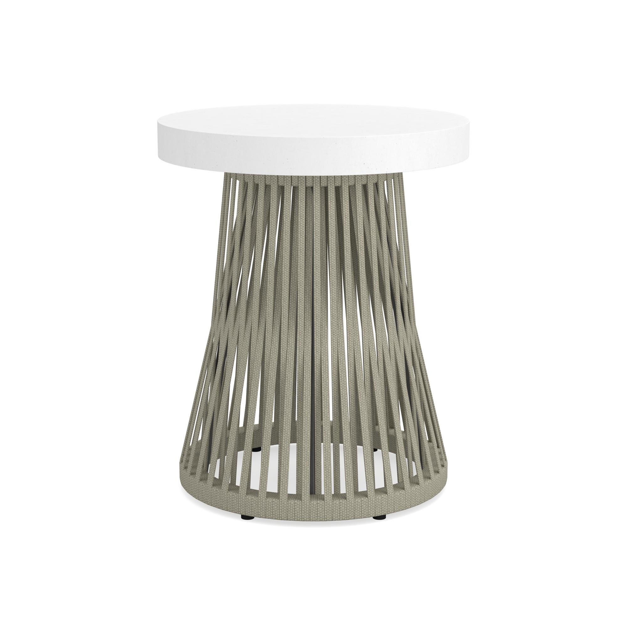 Pasadena Outdoor Fiberstone and Rope Side Table (18